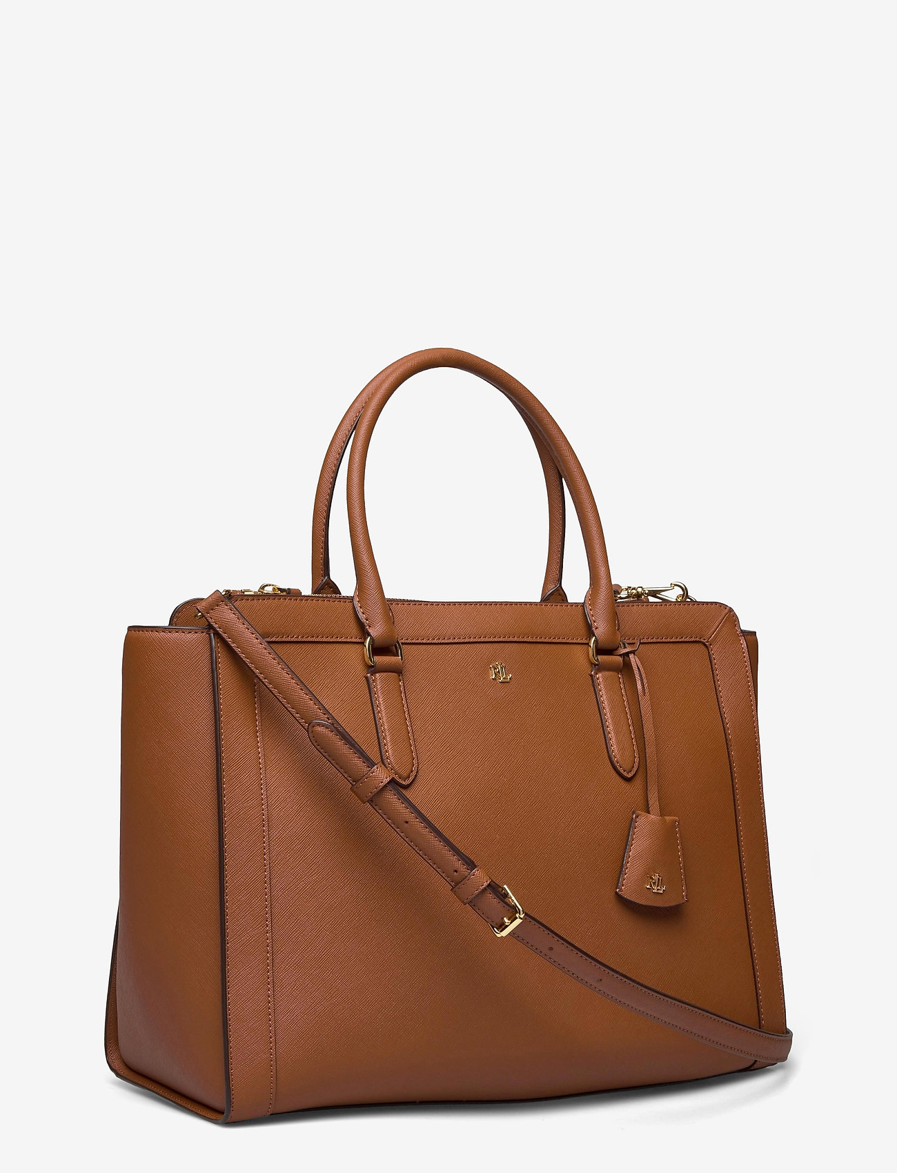 Lauren Ralph Lauren - Crosshatch Leather Large Brooke Satchel - lauren tan - 2