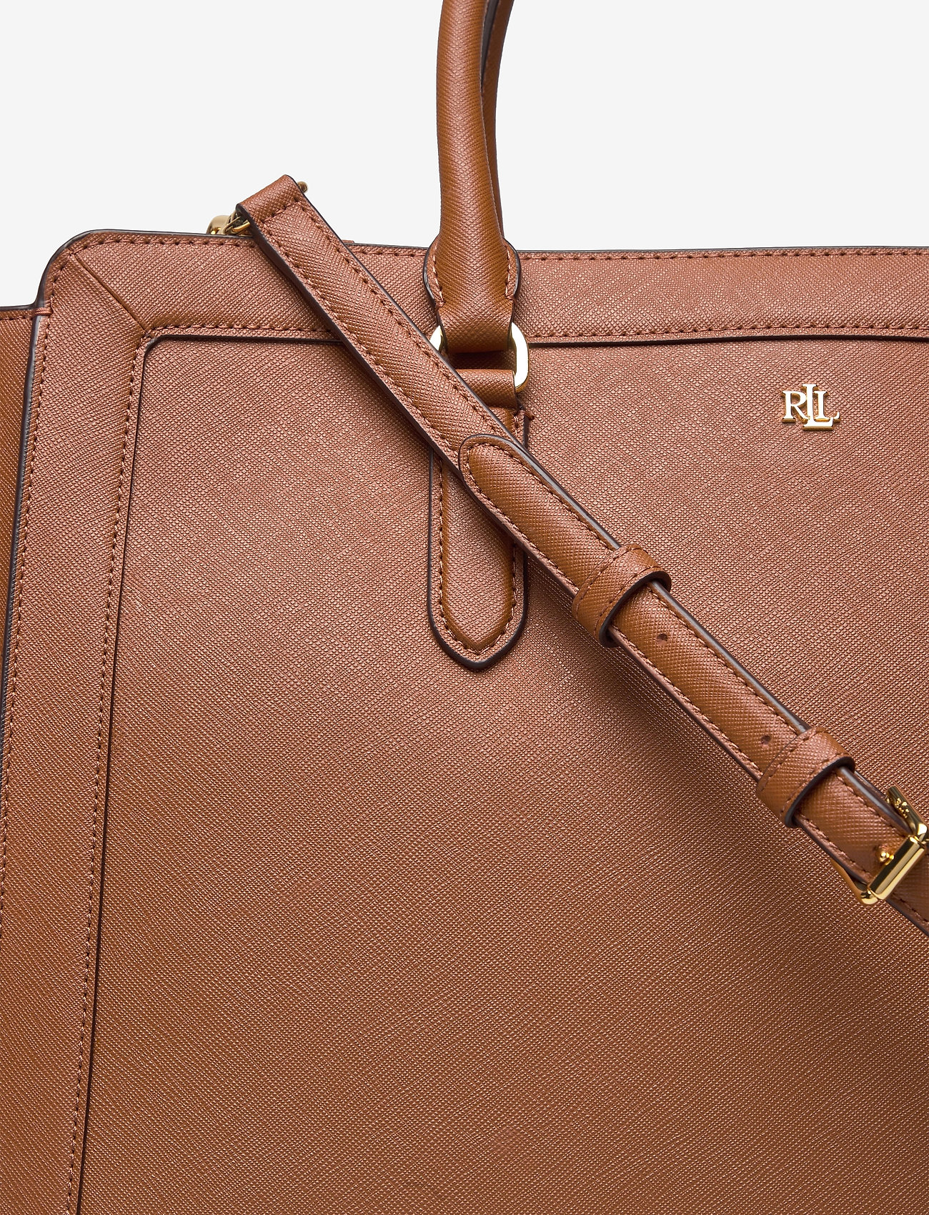 Lauren Ralph Lauren - Crosshatch Leather Large Brooke Satchel - lauren tan - 3