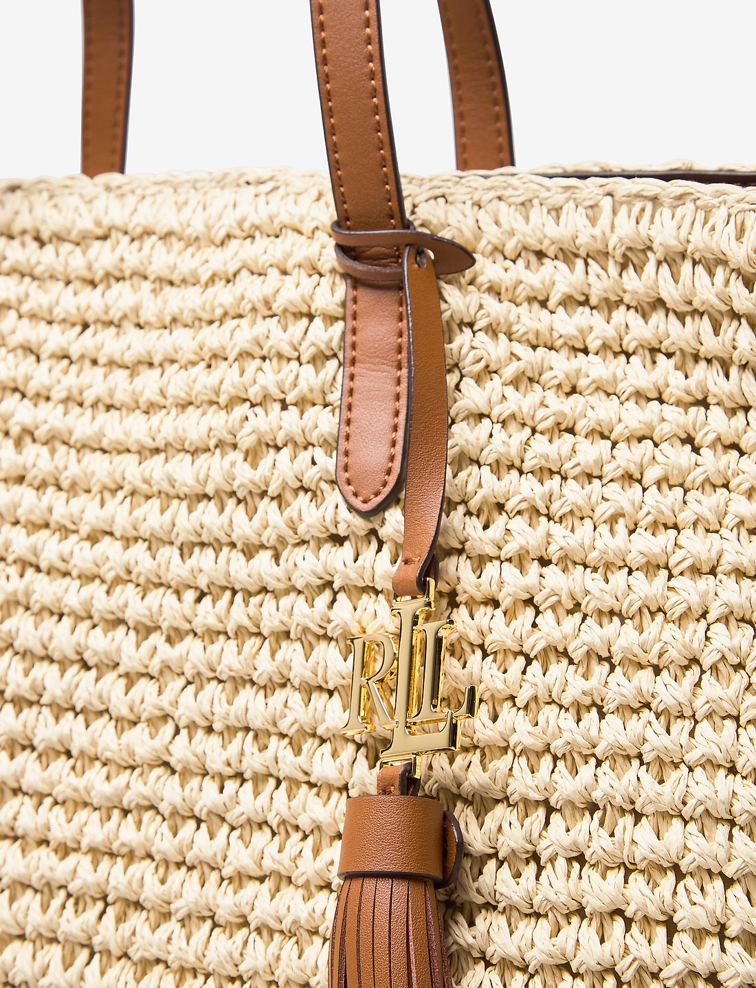Ralph Lauren★Crochet-Straw Medium Whitney Tote Lauren Ralph Lauren Straw Medium Whitney Tote Bag