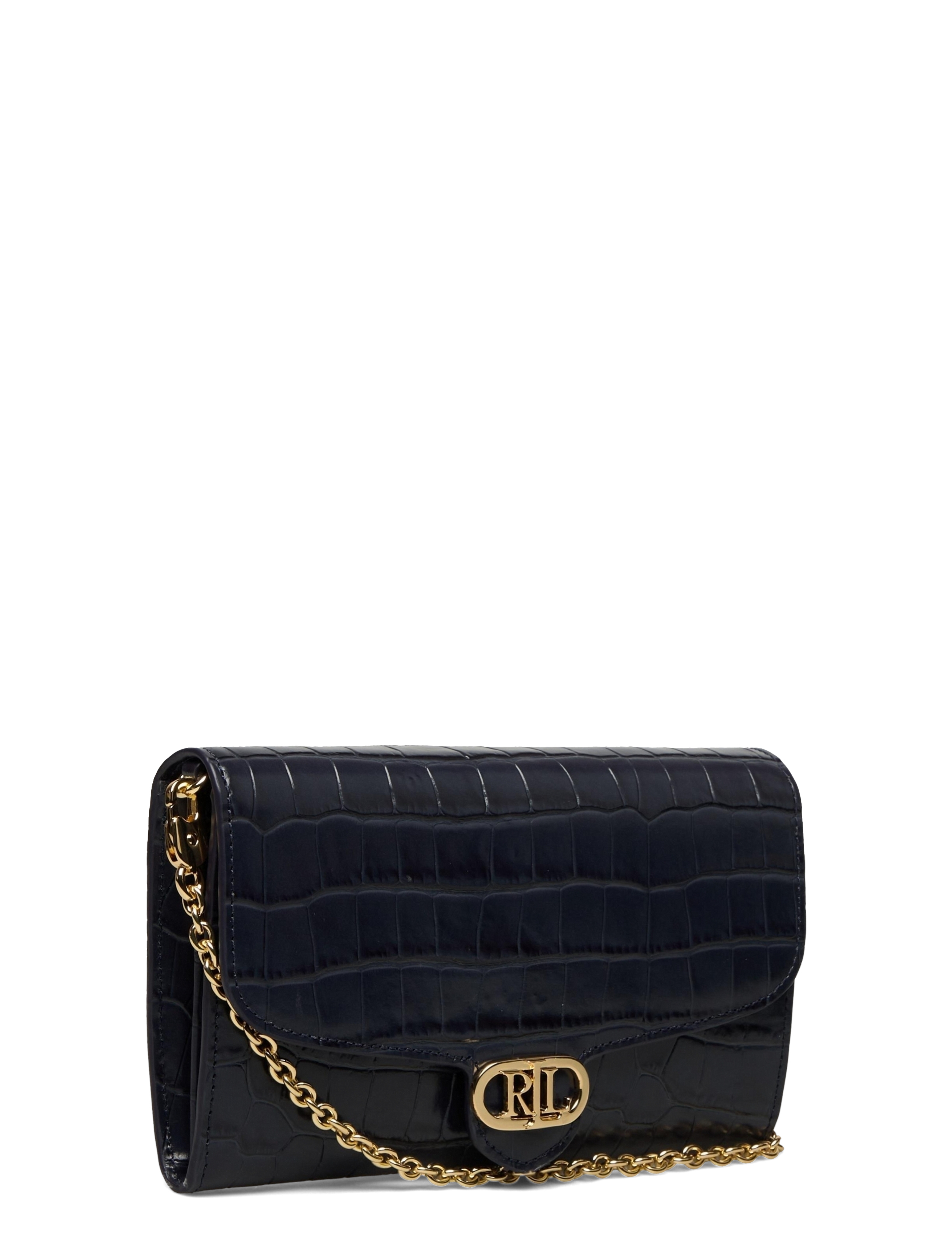 Lauren Ralph Lauren - Embossed Leather Medium Adair Crossbody - navy - 4