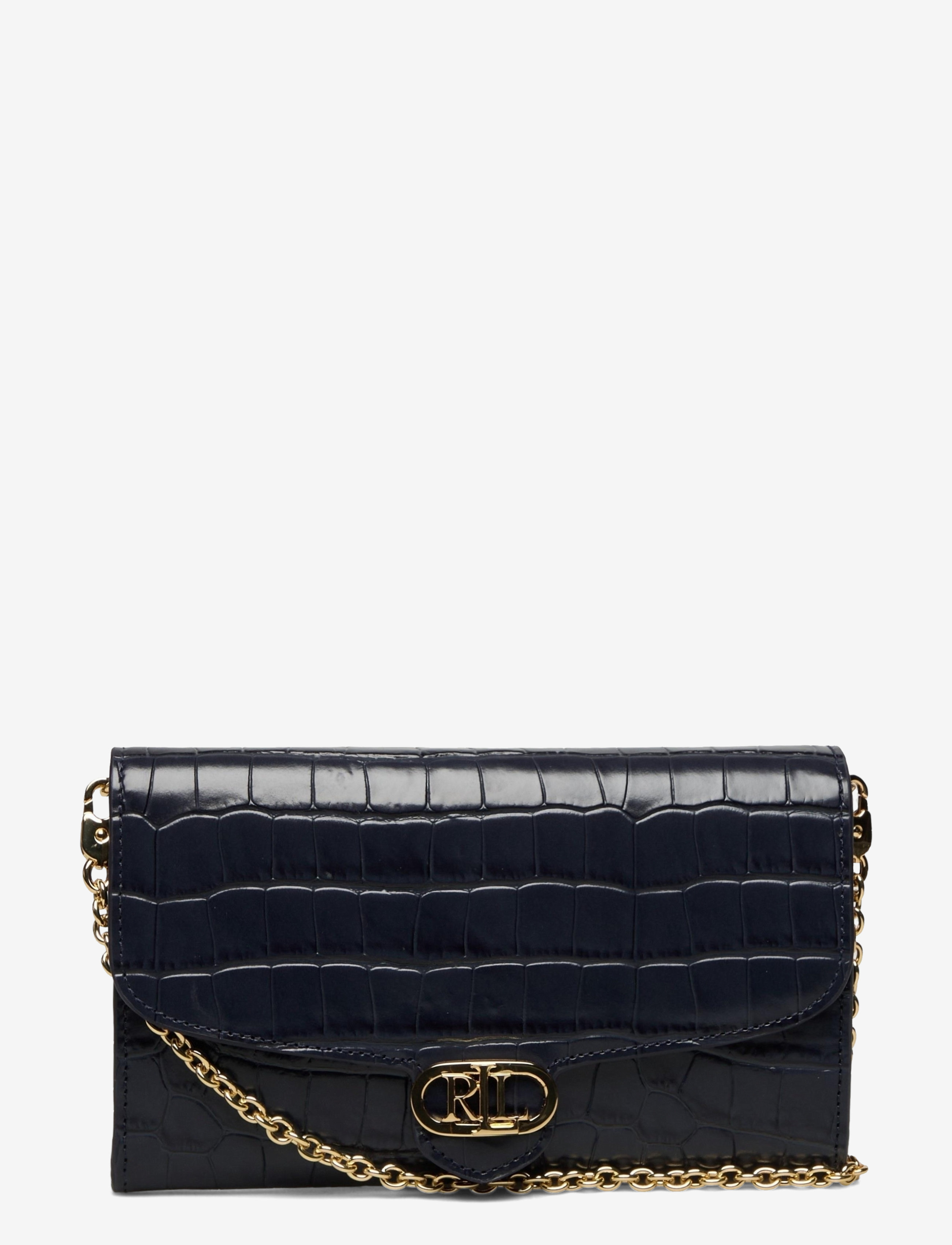 Lauren Ralph Lauren - Embossed Leather Medium Adair Crossbody - navy - 1