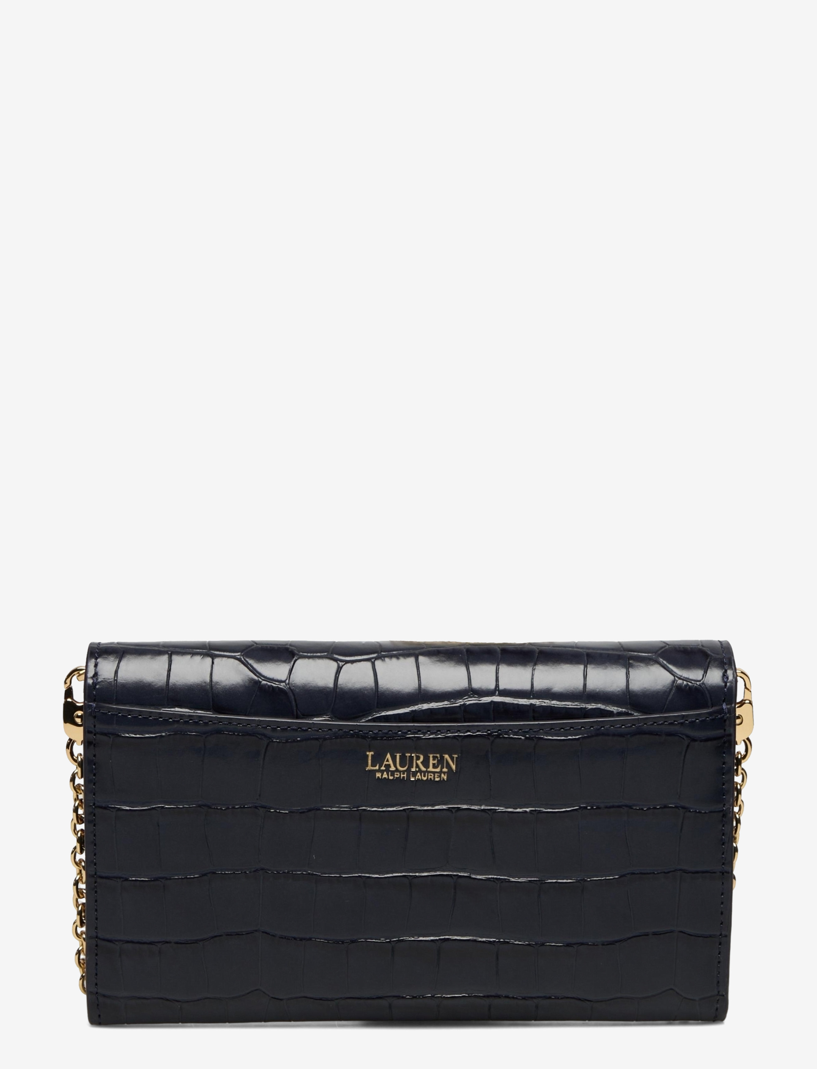 Lauren Ralph Lauren - Embossed Leather Medium Adair Crossbody - navy - 3
