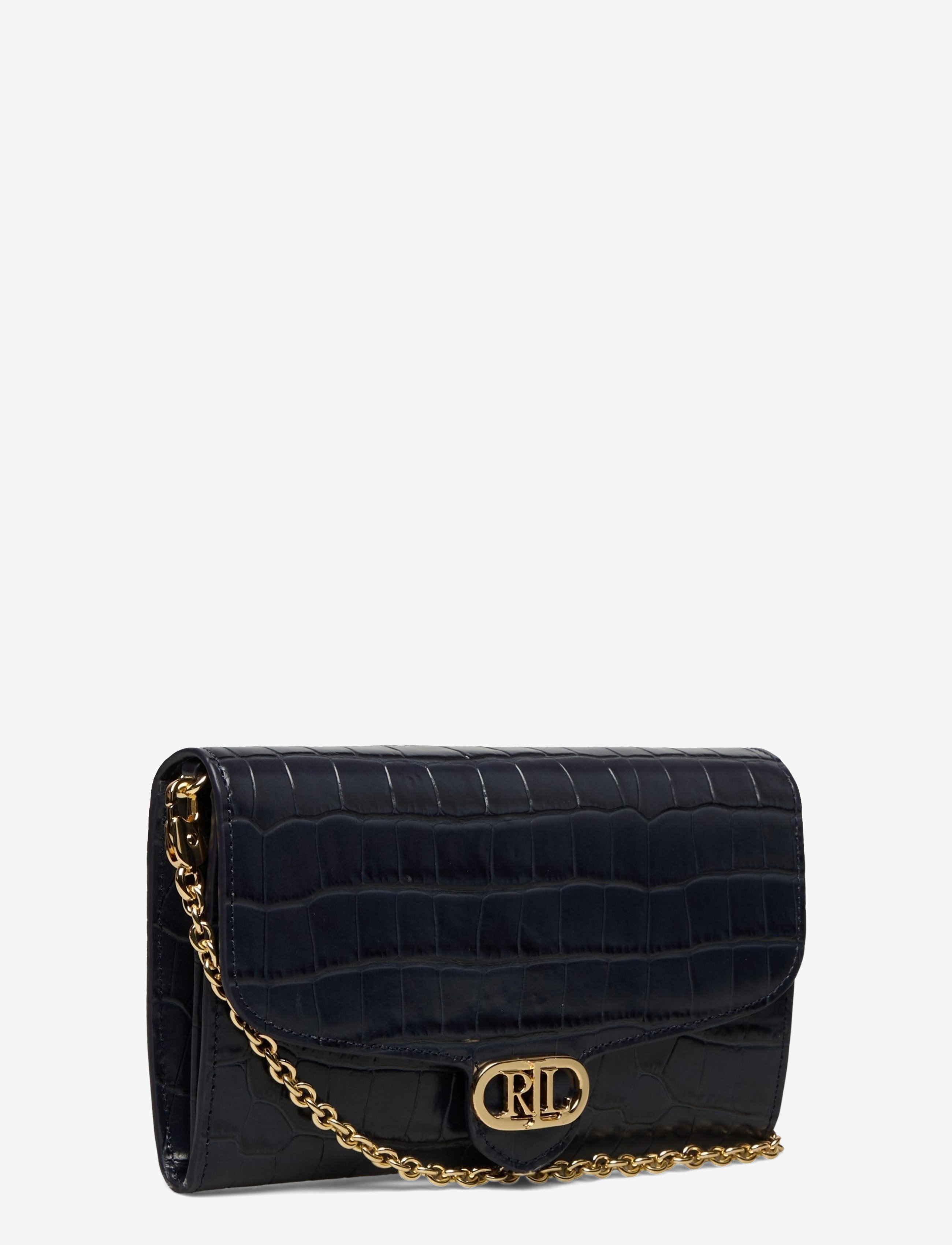 Lauren Ralph Lauren - Embossed Leather Medium Adair Crossbody - navy - 5