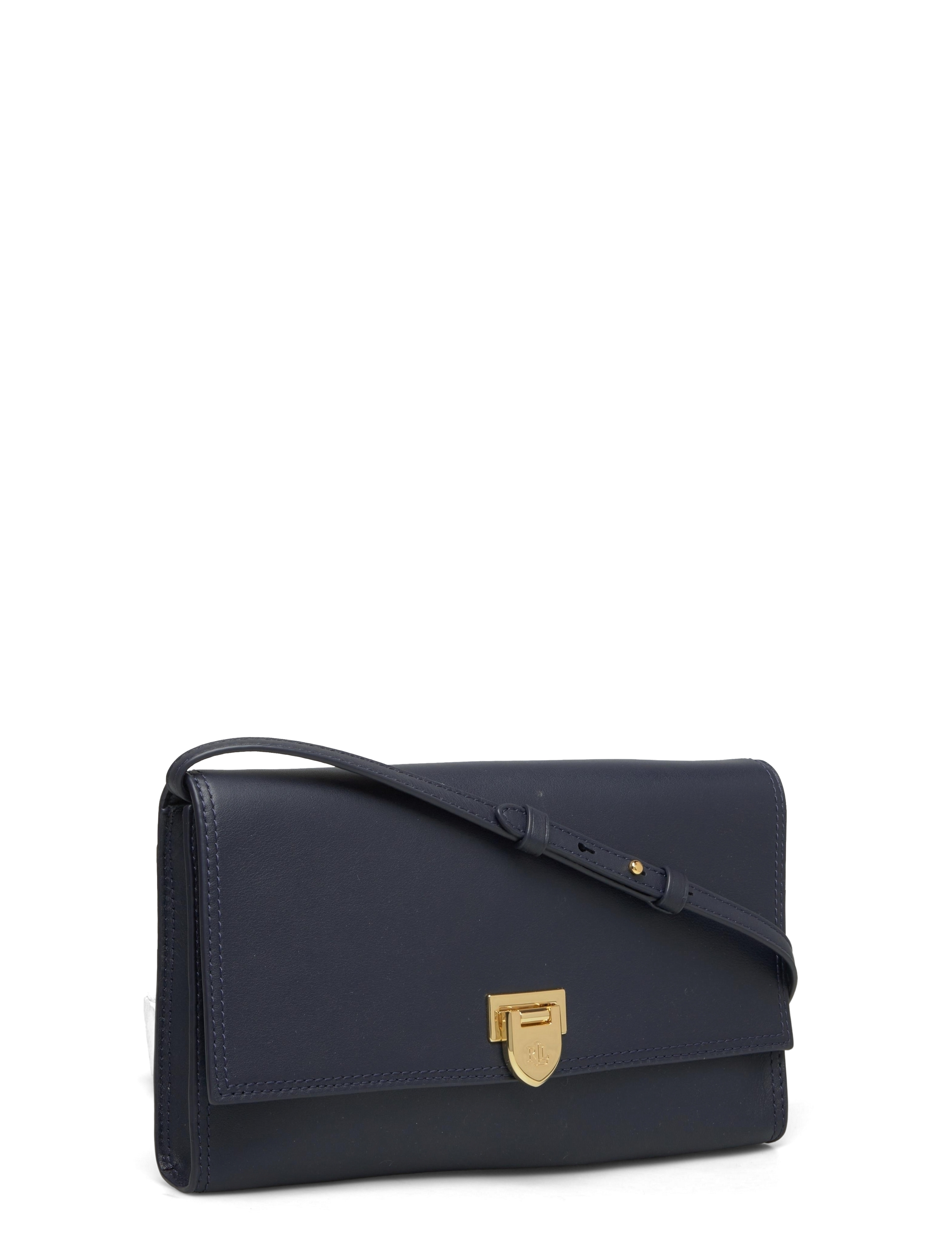 Lauren Ralph Lauren - Leather Medium Evan Clutch - navy - 4