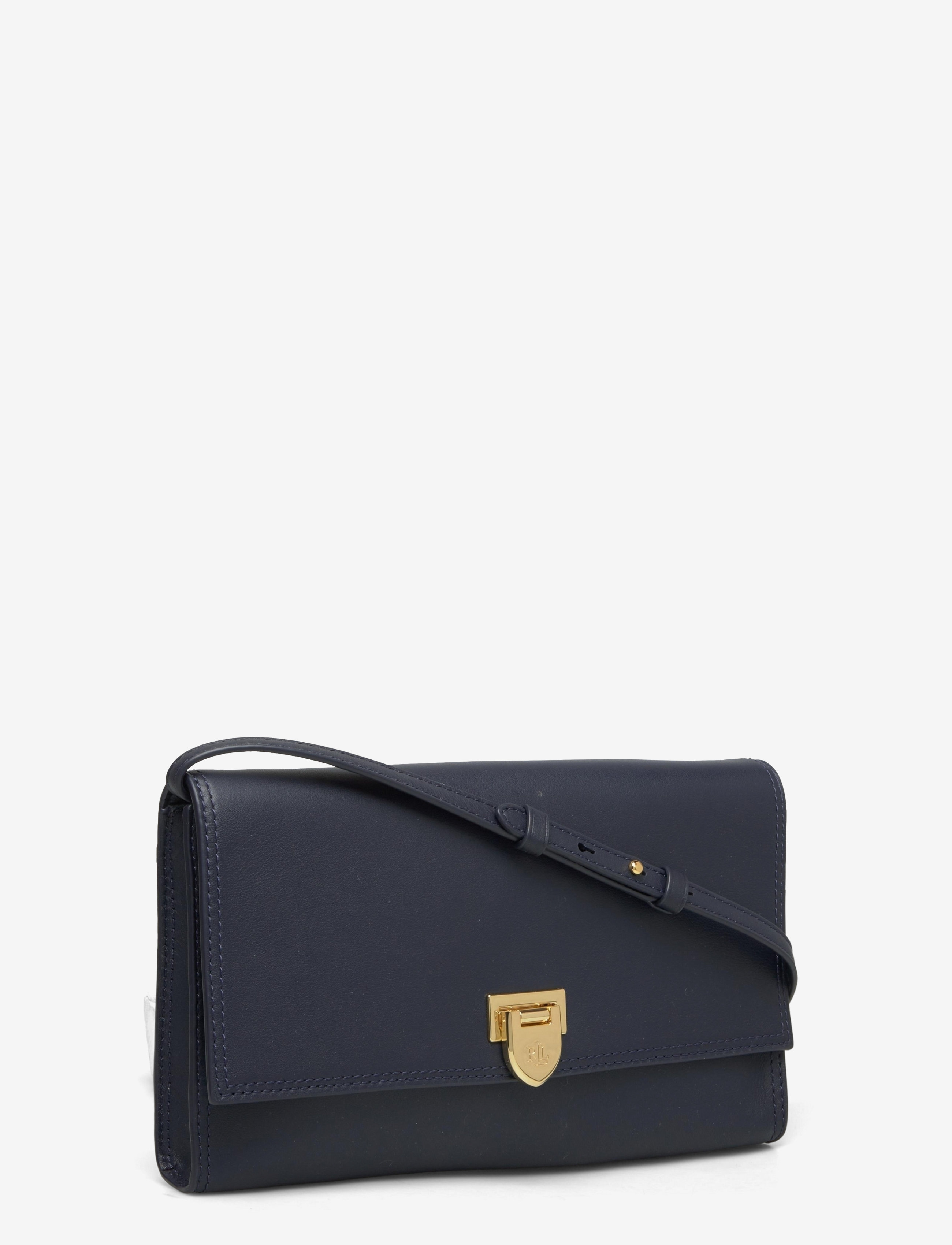 Lauren Ralph Lauren - Leather Medium Evan Clutch - navy - 5