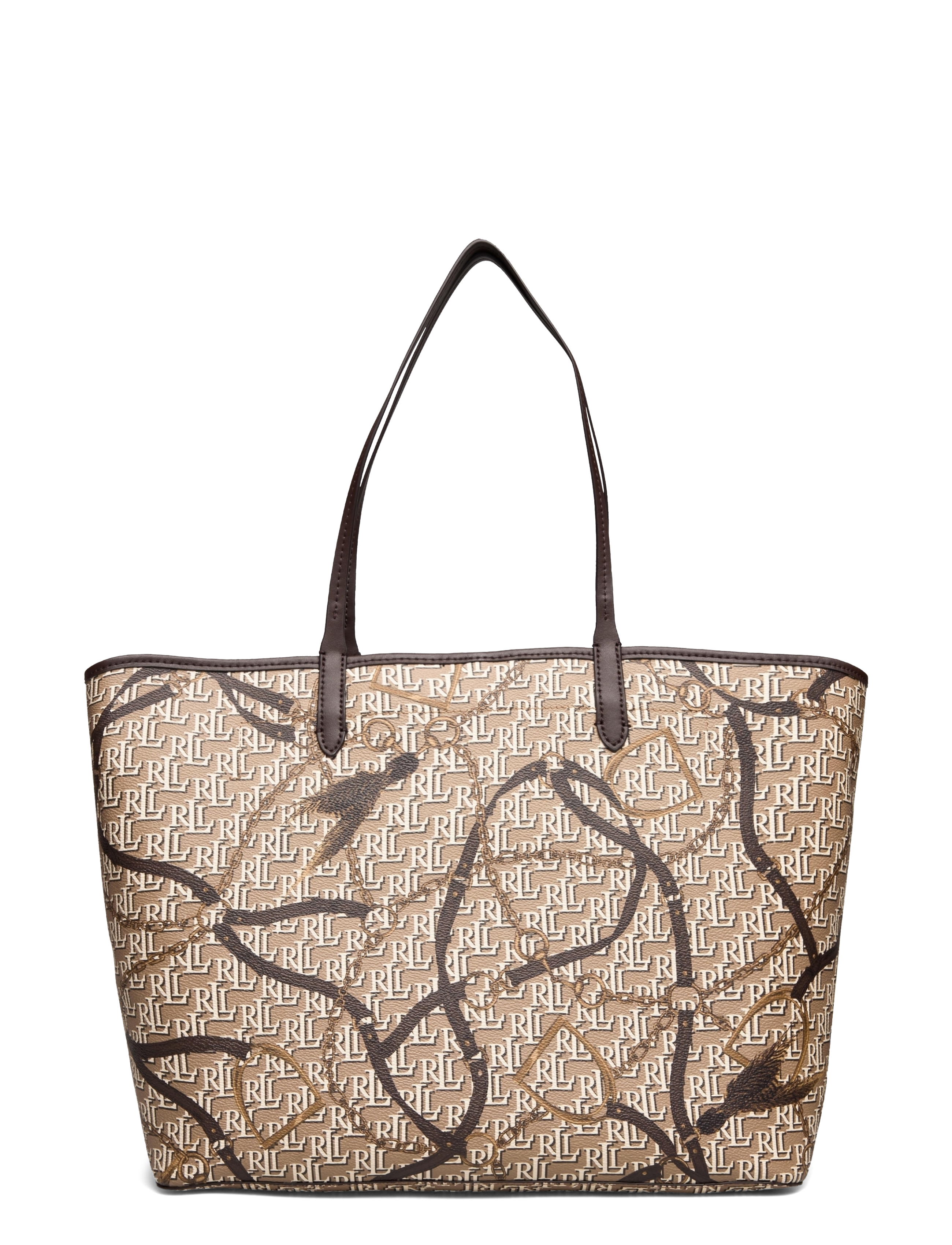 Lauren Ralph Lauren - Coated Canvas Medium Collins Tote - lt cml/hghlnd sts - 1