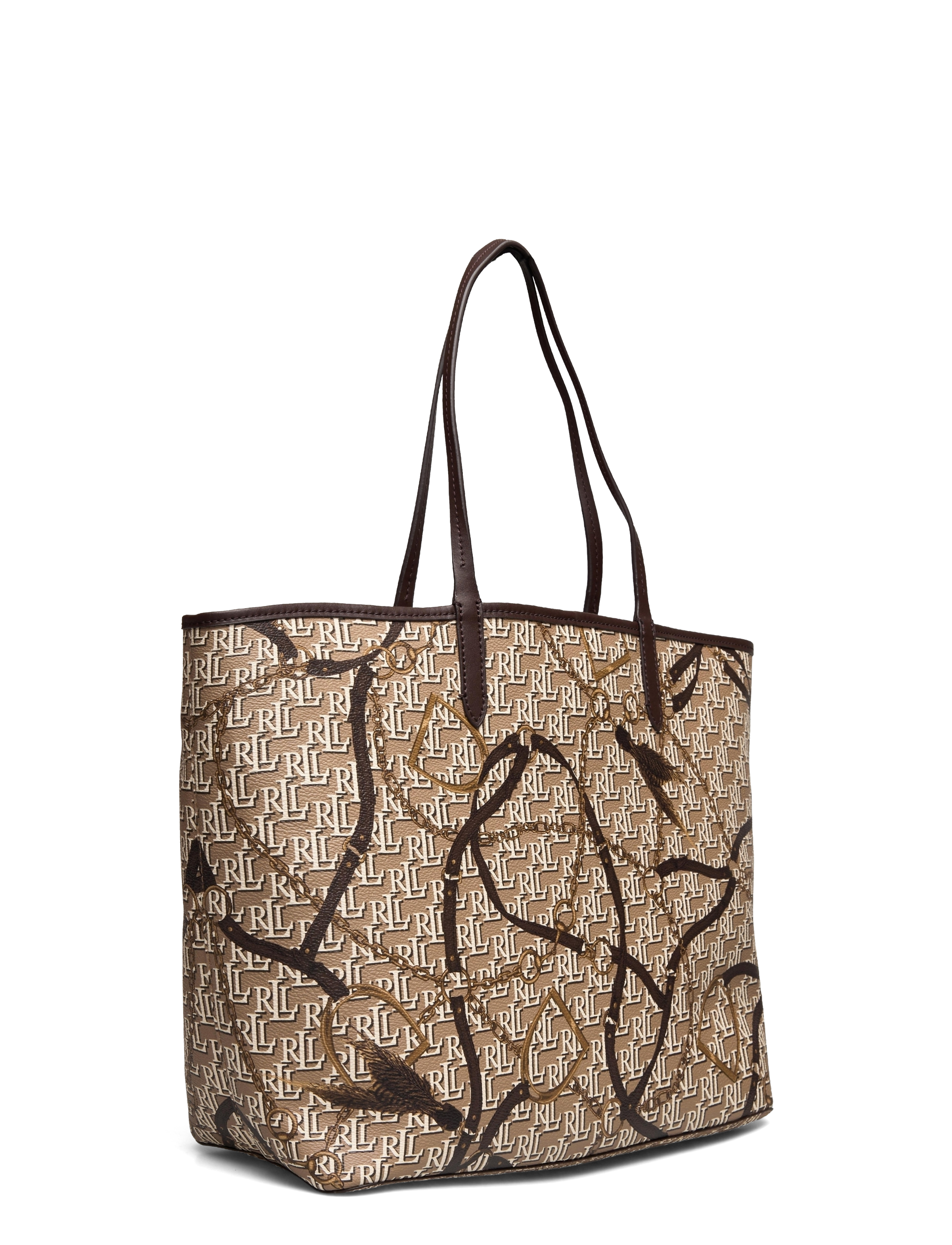Lauren Ralph Lauren - Coated Canvas Medium Collins Tote - lt cml/hghlnd sts - 2