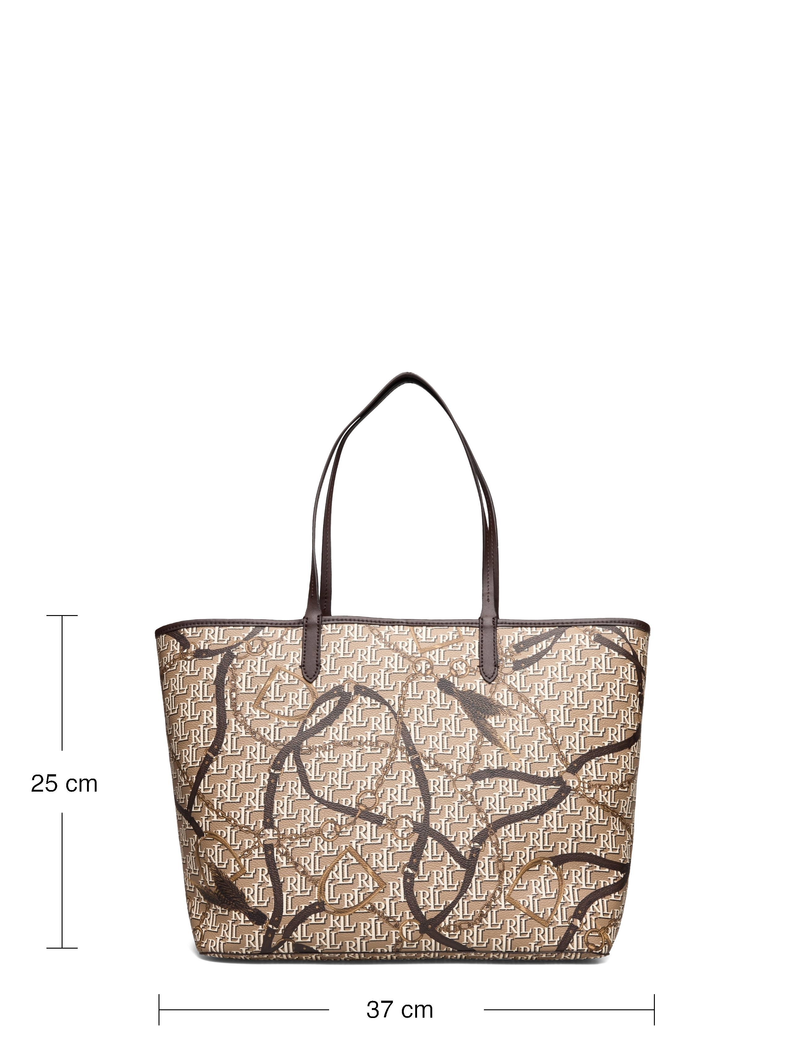 Lauren Ralph Lauren - Coated Canvas Medium Collins Tote - lt cml/hghlnd sts - 5