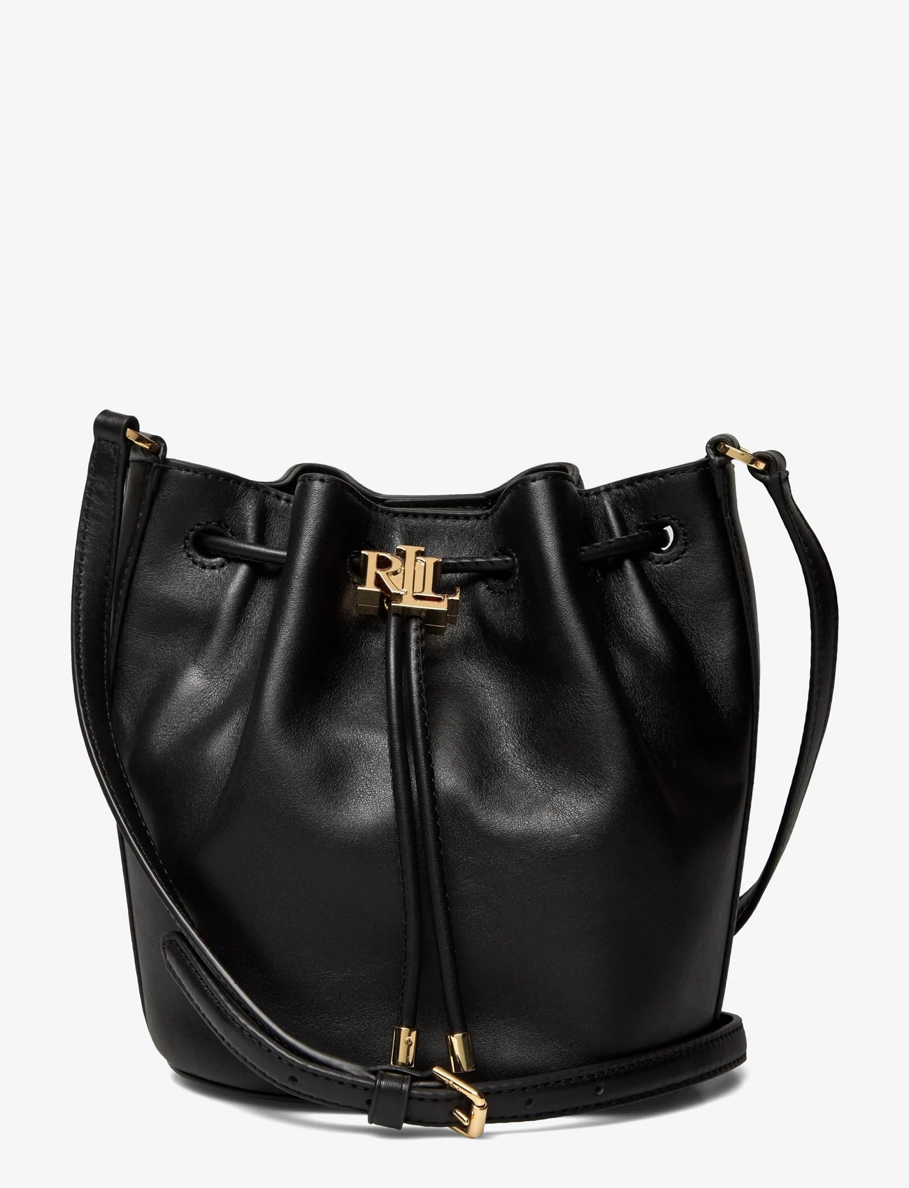 Lauren Ralph Lauren - Leather Medium Andie Drawstring Bag - sutraukiamos rankinės - black - 0