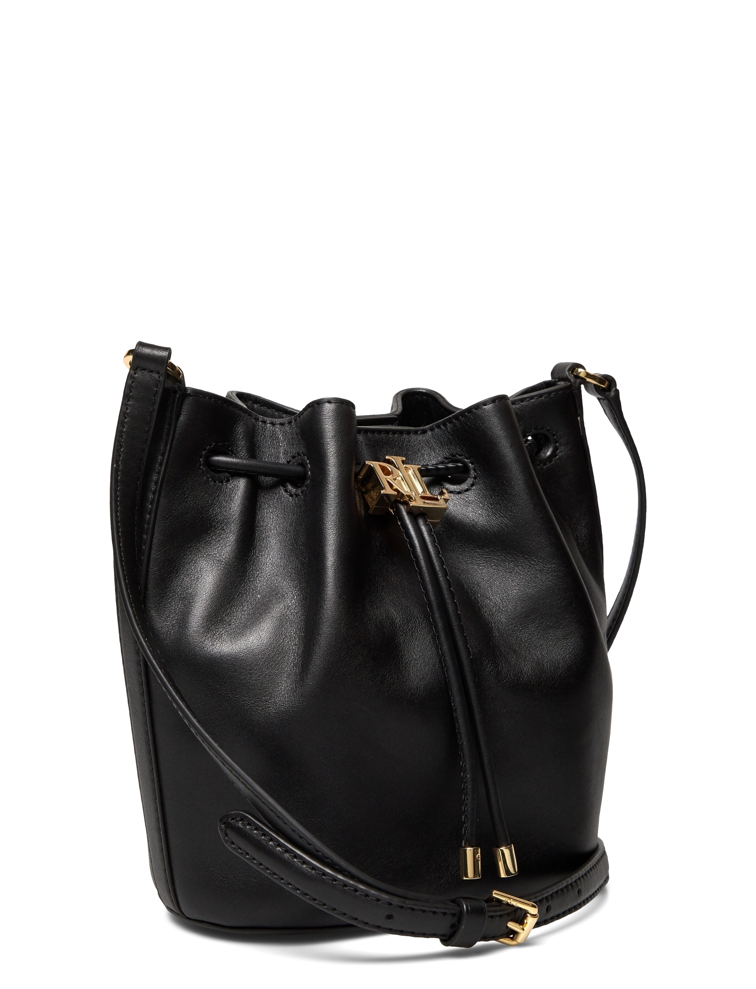 Lauren Ralph Lauren - Leather Medium Andie Drawstring Bag - black - 2