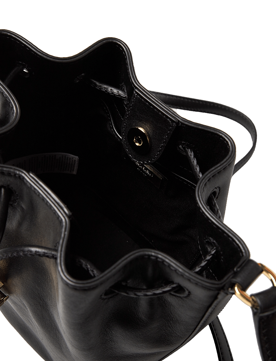 Lauren Ralph Lauren - Leather Medium Andie Drawstring Bag - black - 4