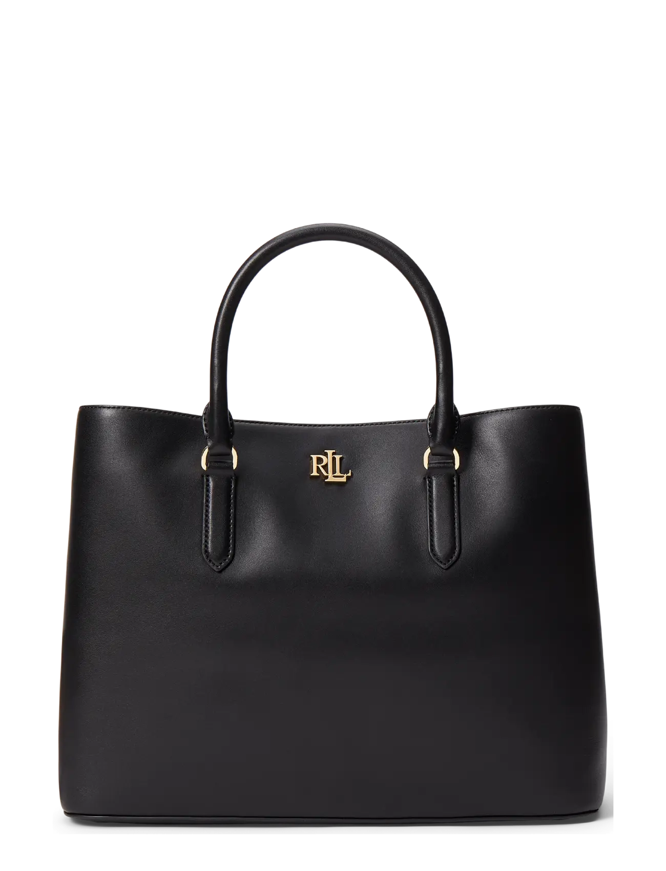 Lauren Ralph Leather Large Marcy Satchel, One Size, Bags, Schwarz - Small Shoulder Bags-crossbody Frauen