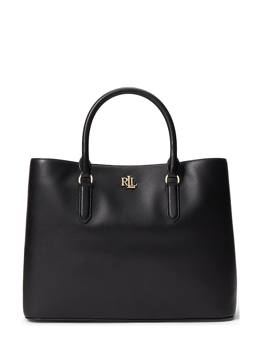 Lauren Ralph Lauren - Leather Large Marcy Satchel - schultertaschen - black - 0