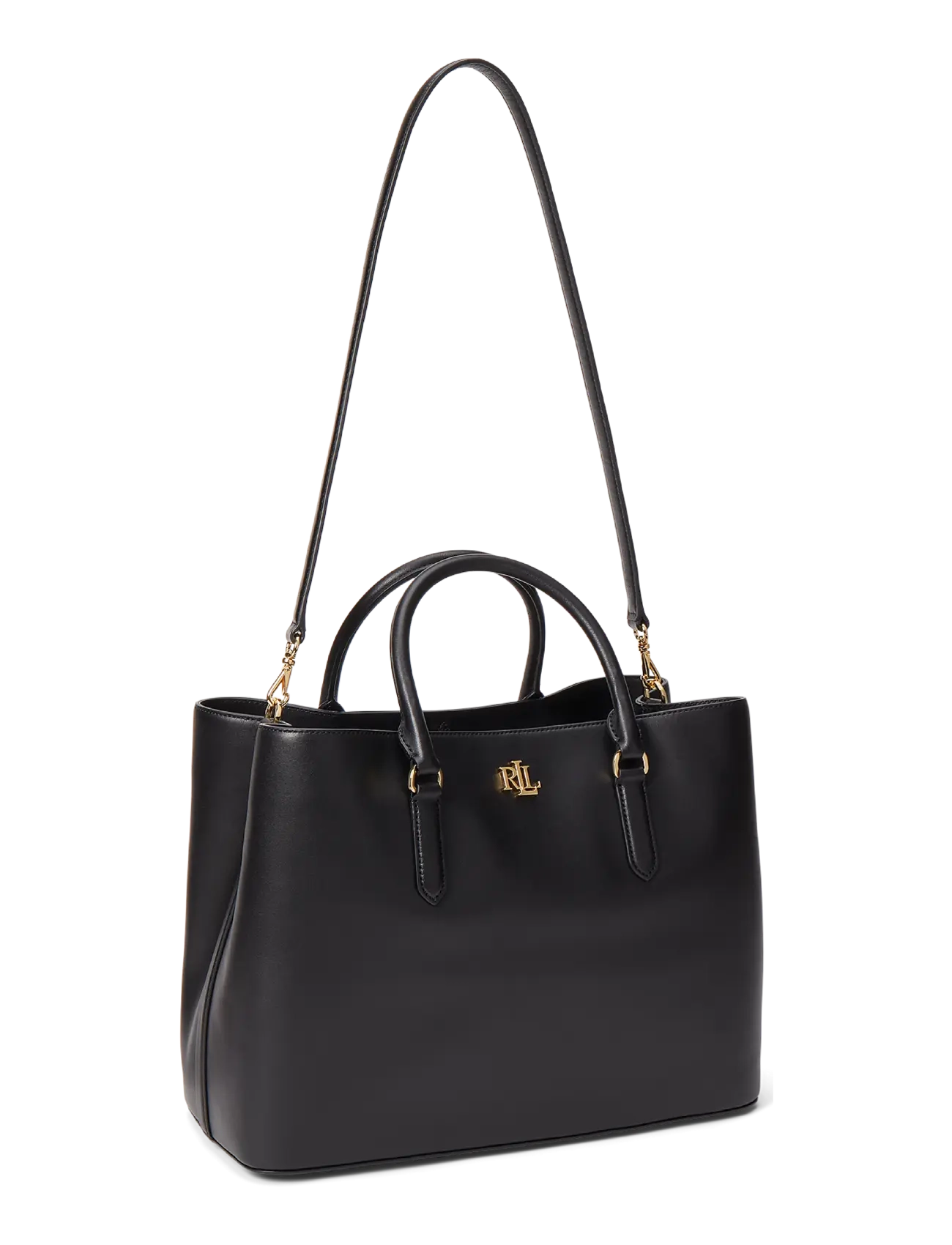 Lauren Ralph Lauren - Leather Large Marcy Satchel - schultertaschen - black - 2
