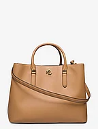 Leather Large Marcy Satchel - BUFF