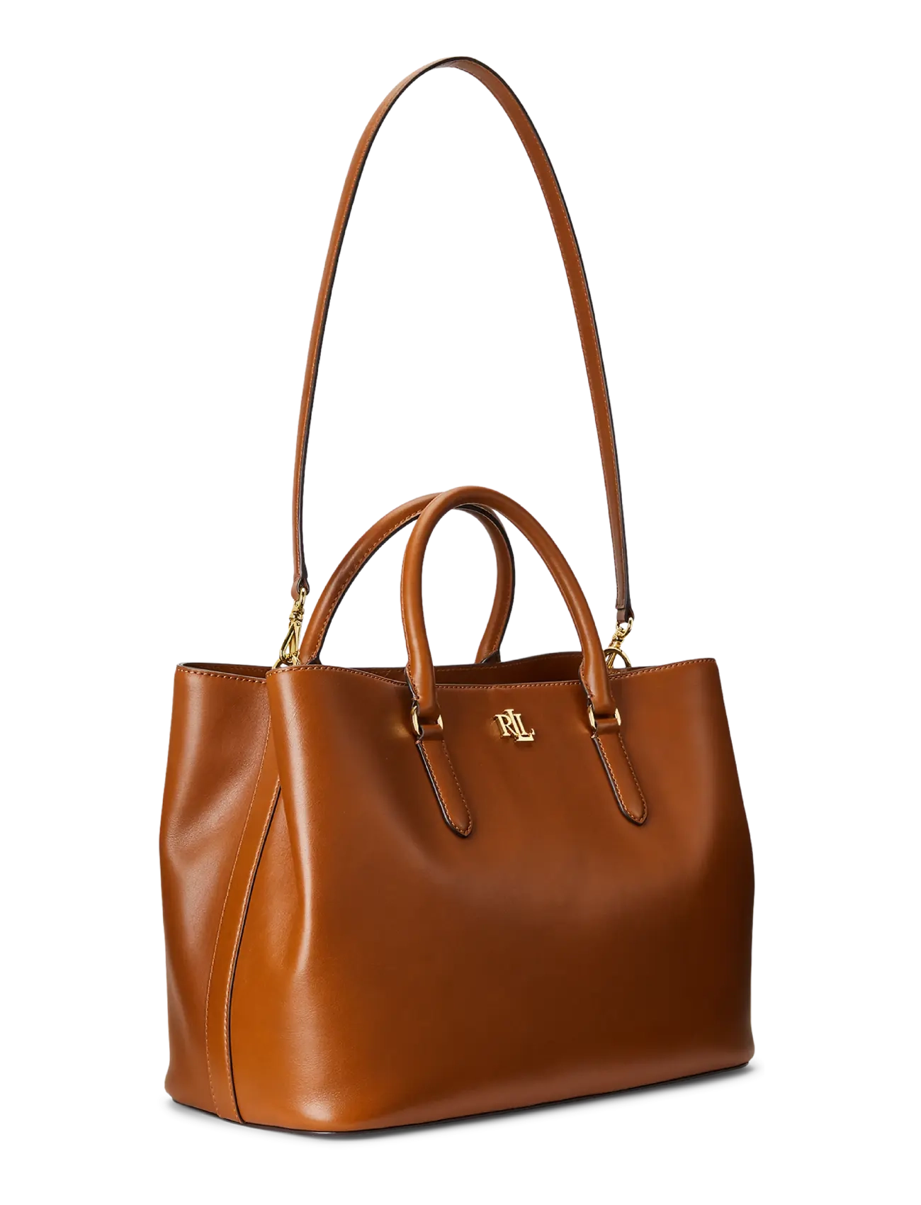Lauren Ralph Lauren - Leather Large Marcy Satchel - skuldertasker - lauren tan - 2