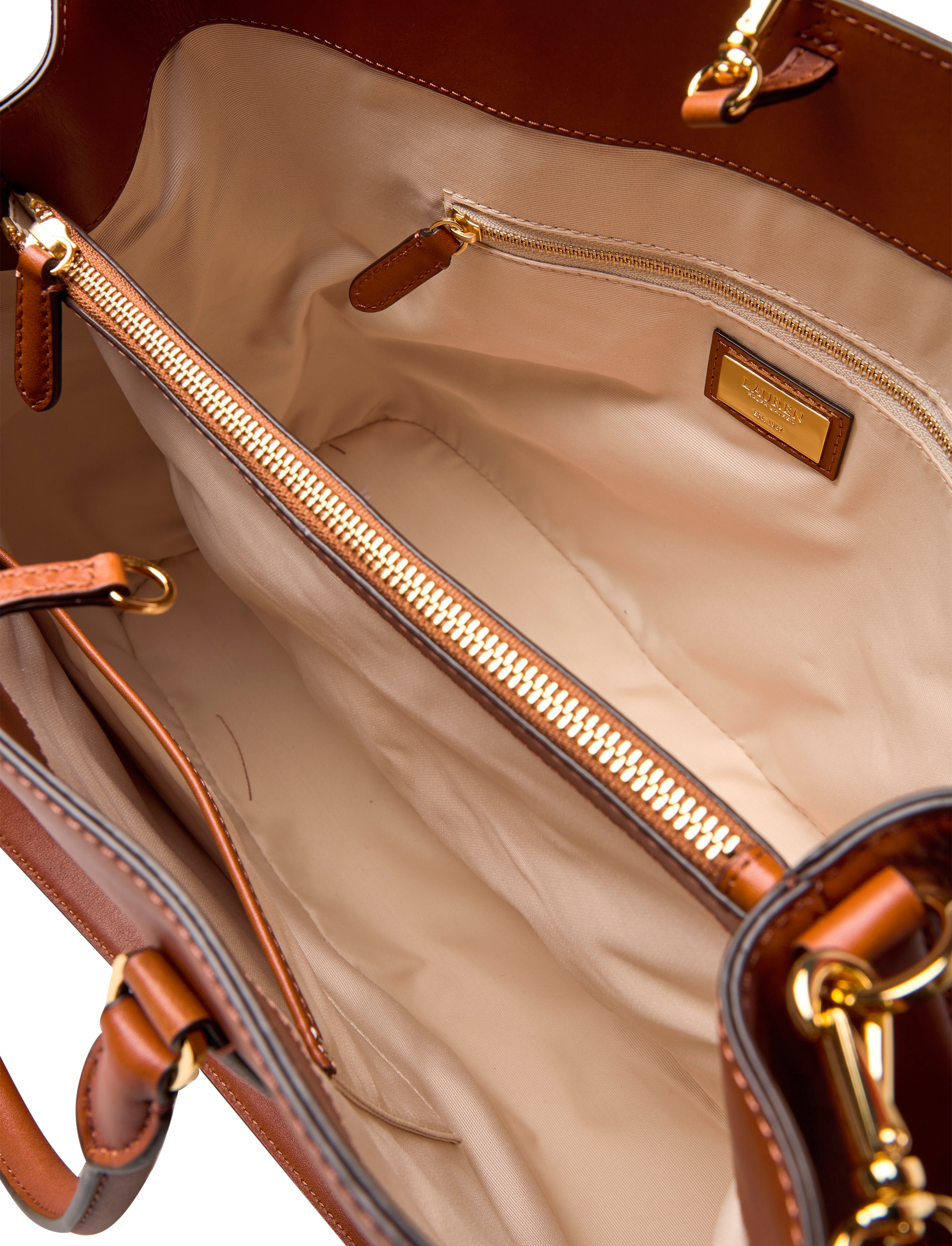 Lauren Ralph Lauren - Leather Large Marcy Satchel - schultertaschen - lauren tan - 4