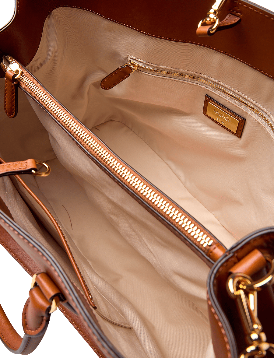 Lauren Ralph Lauren - Leather Large Marcy Satchel - schultertaschen - lauren tan - 4