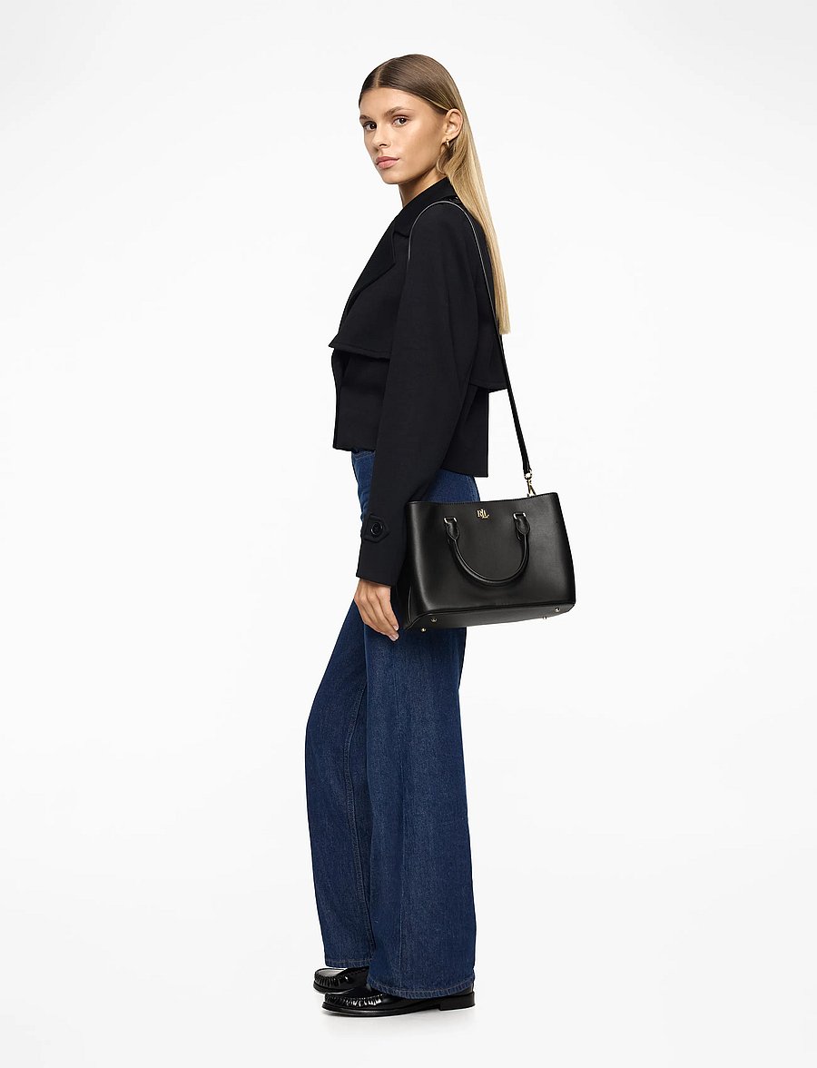 Lauren Ralph Lauren - Leather Small Marcy Satchel - black - 1