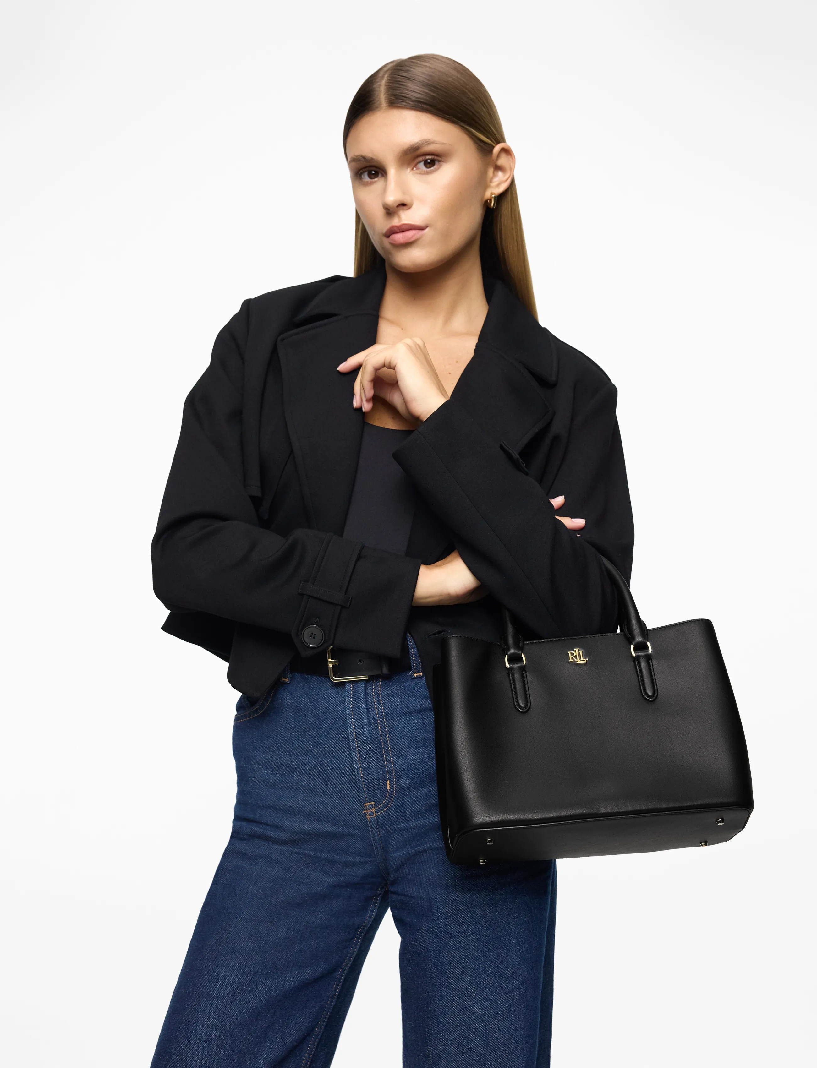 Lauren Ralph Lauren - Leather Small Marcy Satchel - black - 2