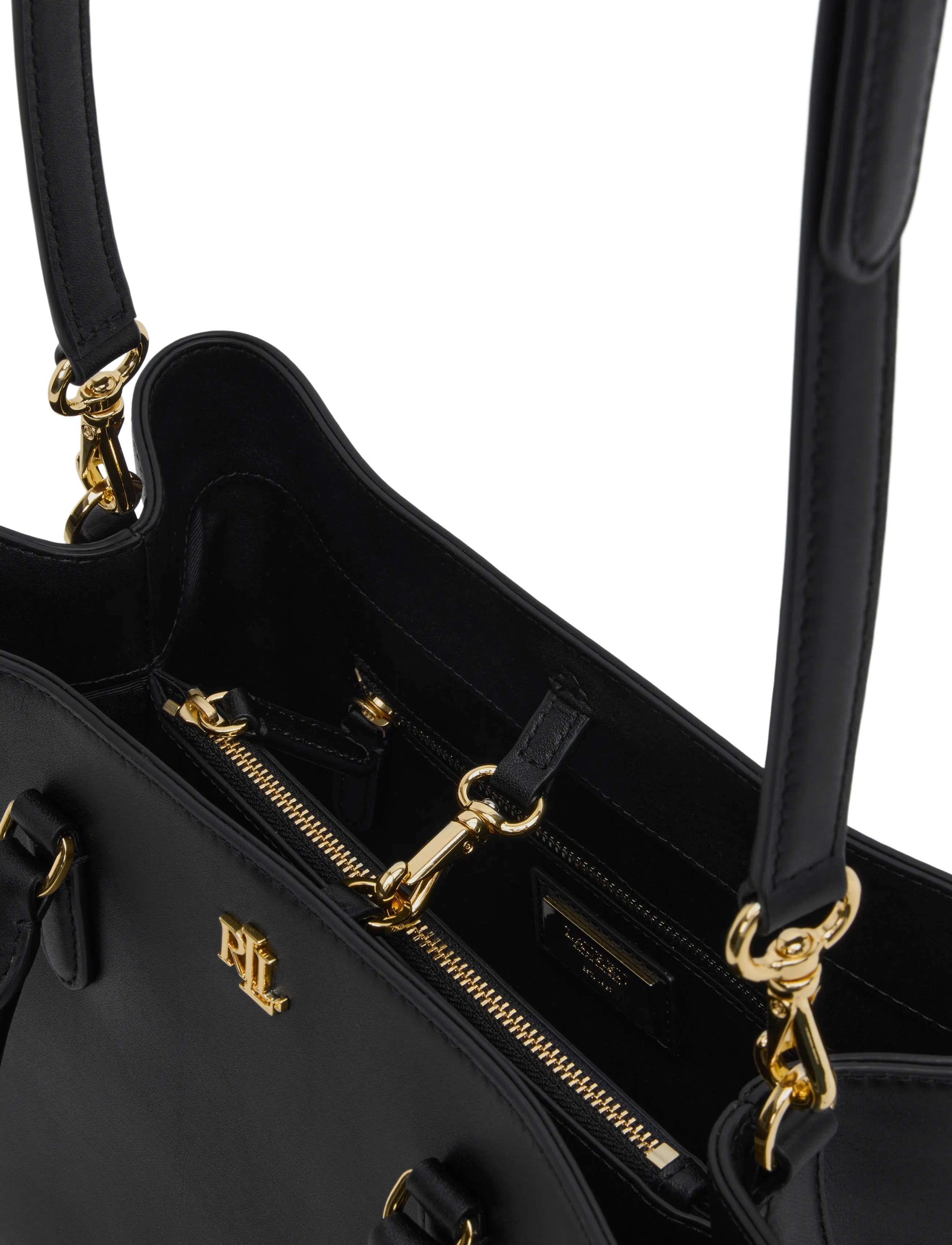 Lauren Ralph Lauren - Leather Small Marcy Satchel - black - 3