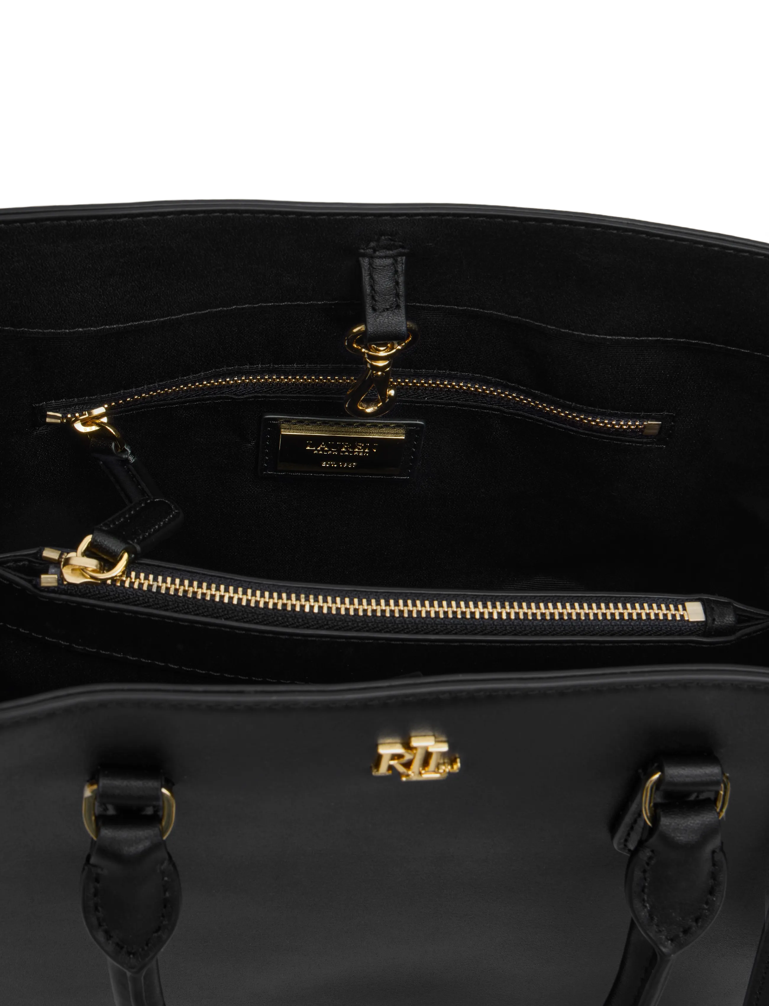 Lauren Ralph Lauren - Leather Small Marcy Satchel - black - 4