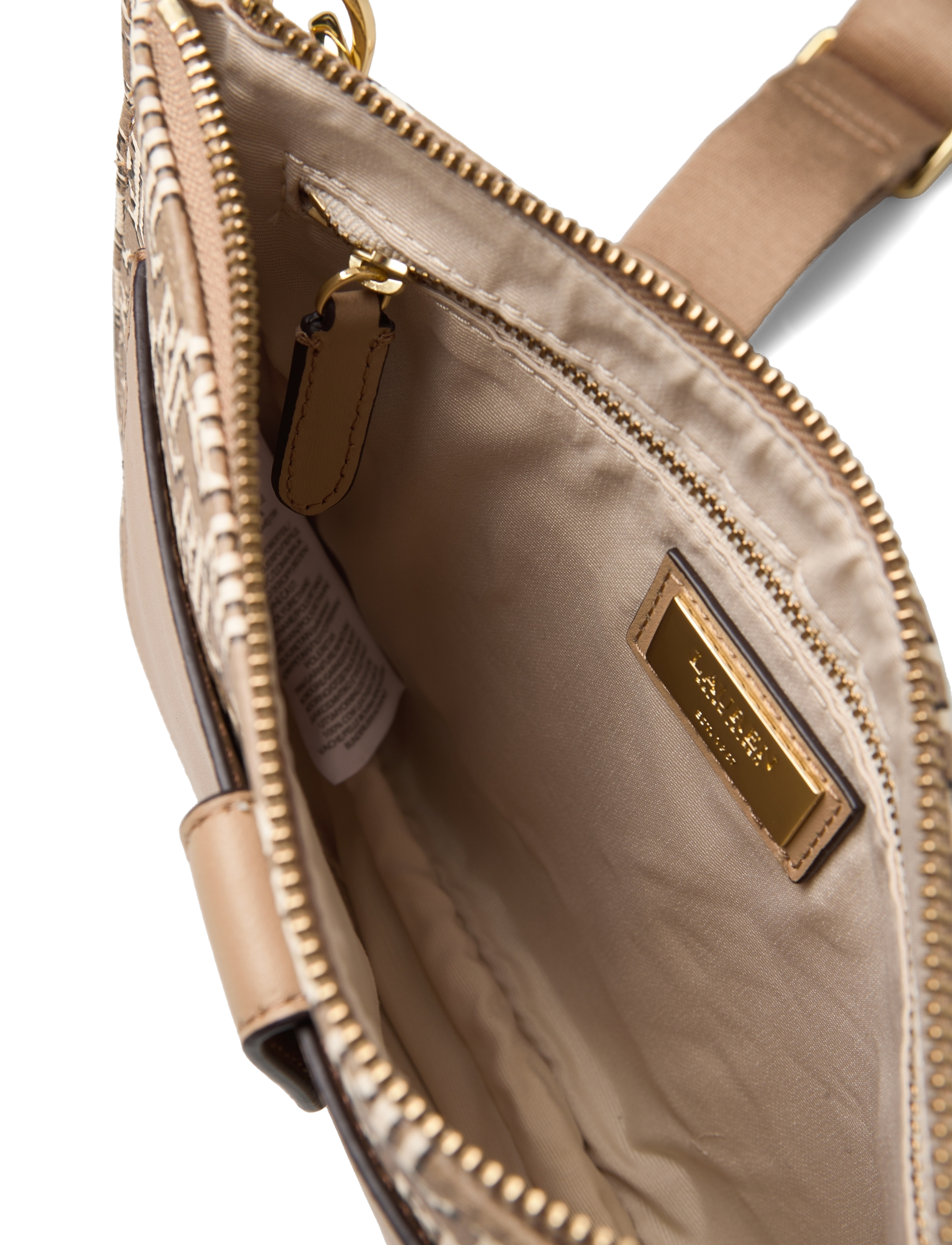 Lauren Ralph Lauren - Coated Canvas Medium Jamey Crossbody Bag - light camel - 3