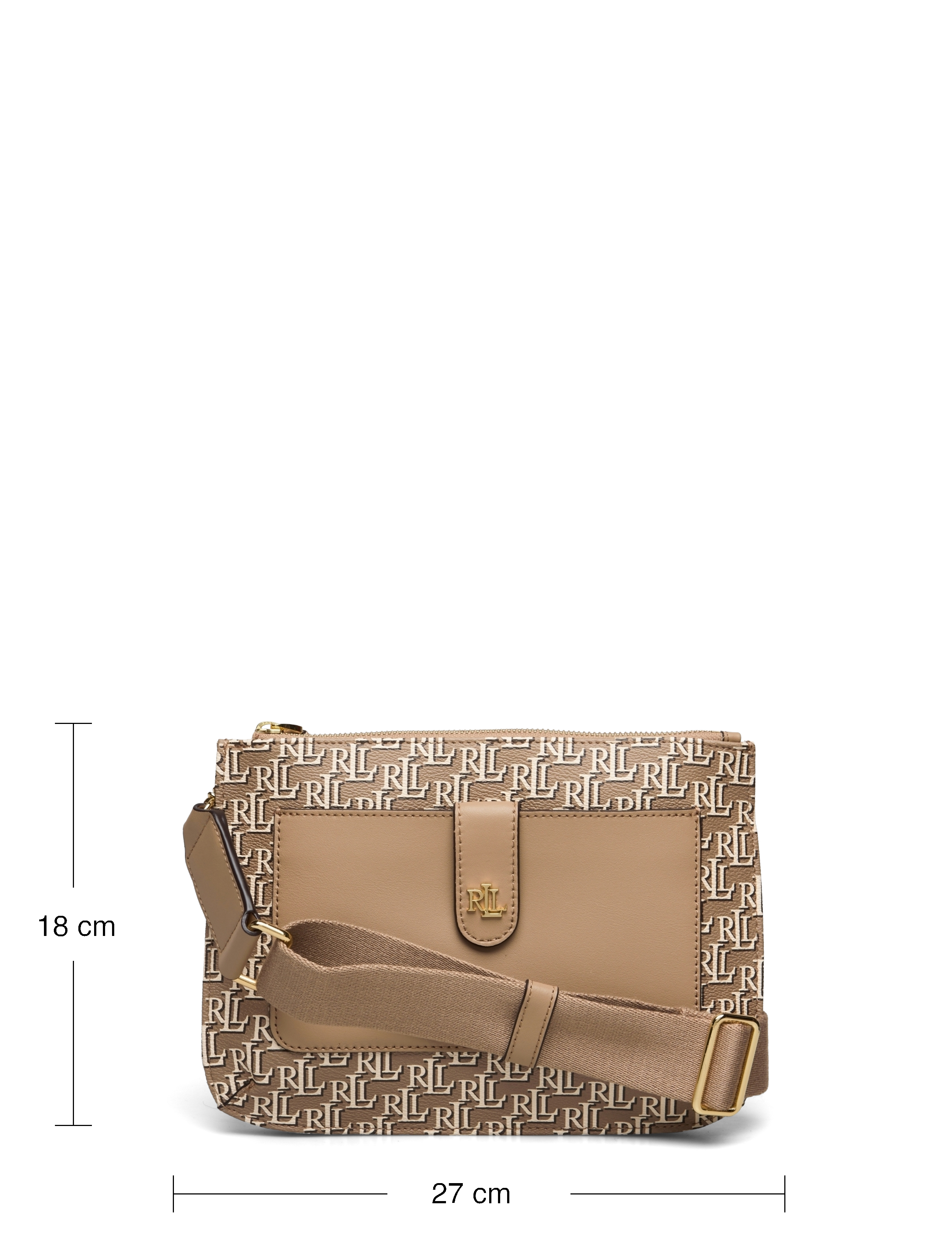 Lauren Ralph Lauren - Coated Canvas Medium Jamey Crossbody Bag - light camel - 4