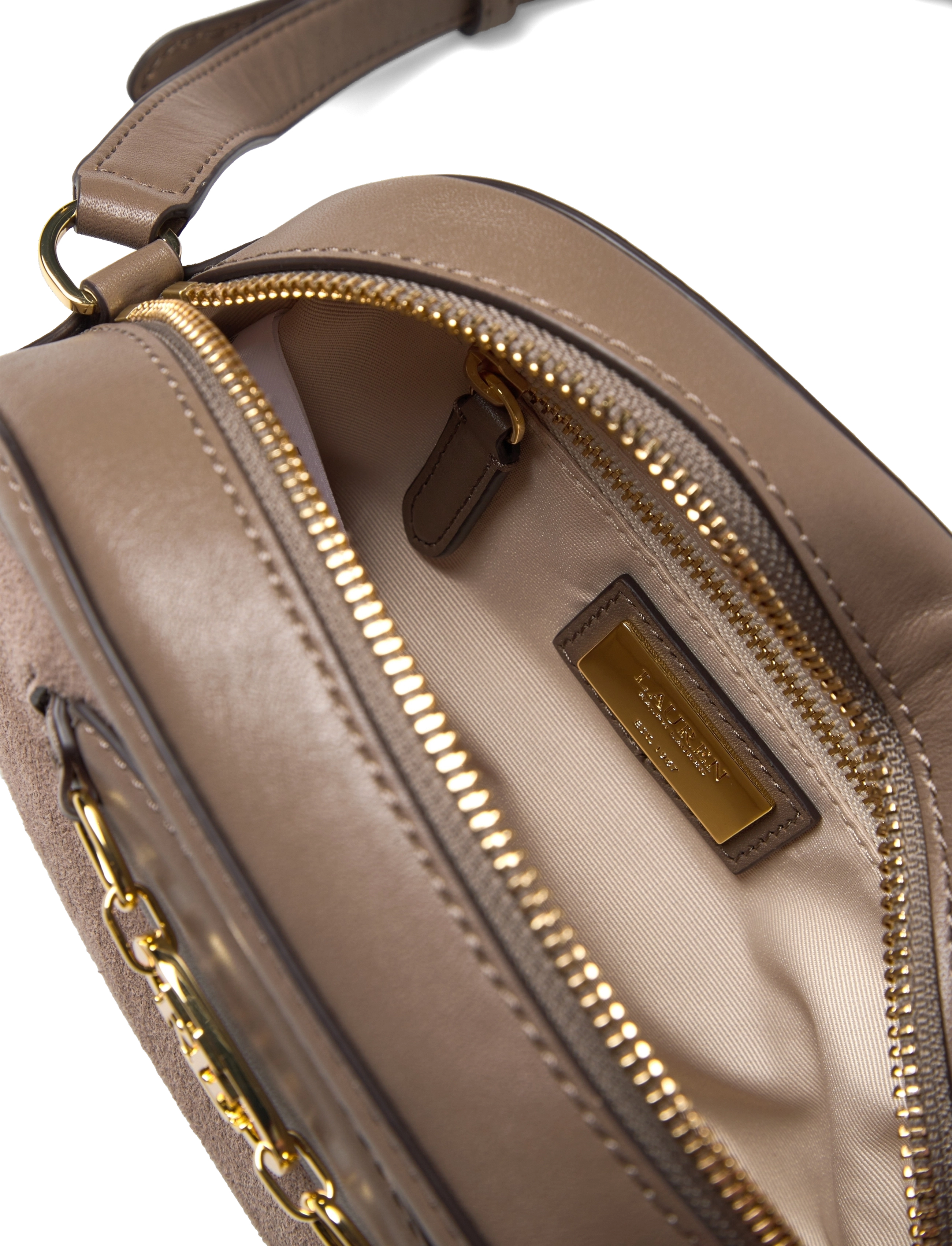 Lauren Ralph Lauren - Suede Medium Jordynn Crossbody Bag - truffle - 3