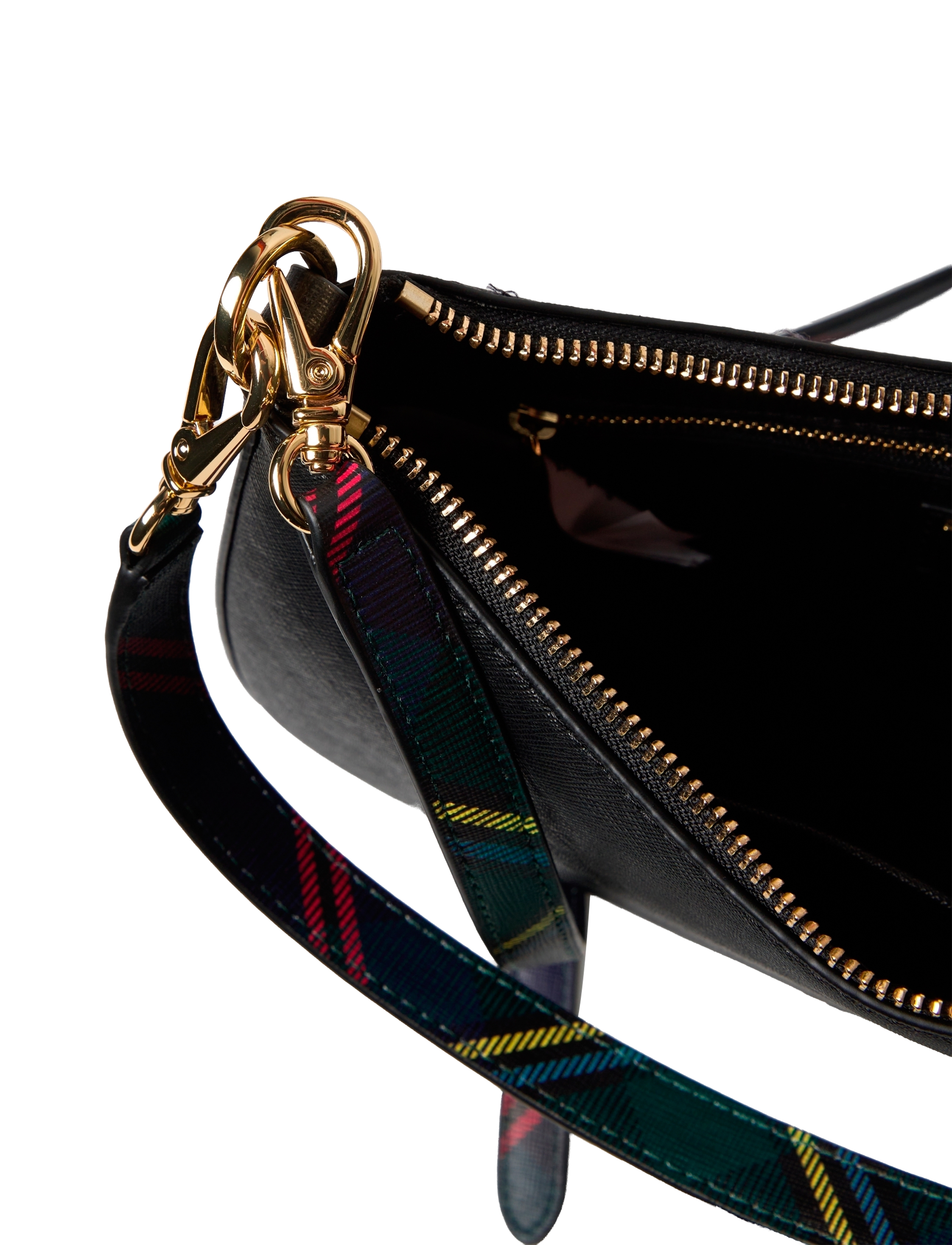 Lauren Ralph Lauren - Crosshatch Leather Medium Danni Bag - black/holiday tar - 3