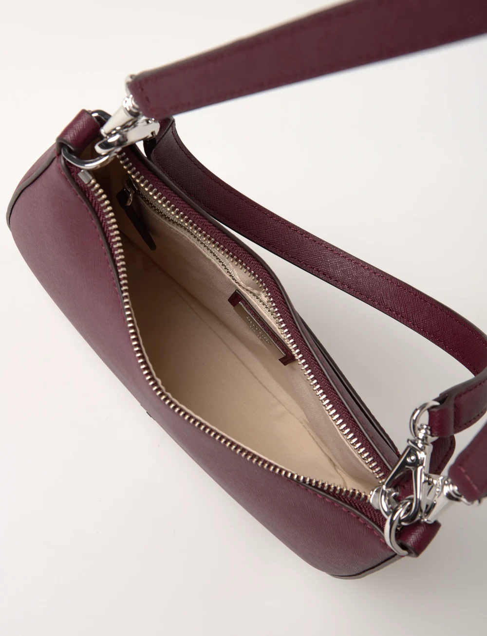 Lauren Ralph Lauren - Crosshatch Leather Medium Danni Bag - sutvirtinimas - dark garnet - 4