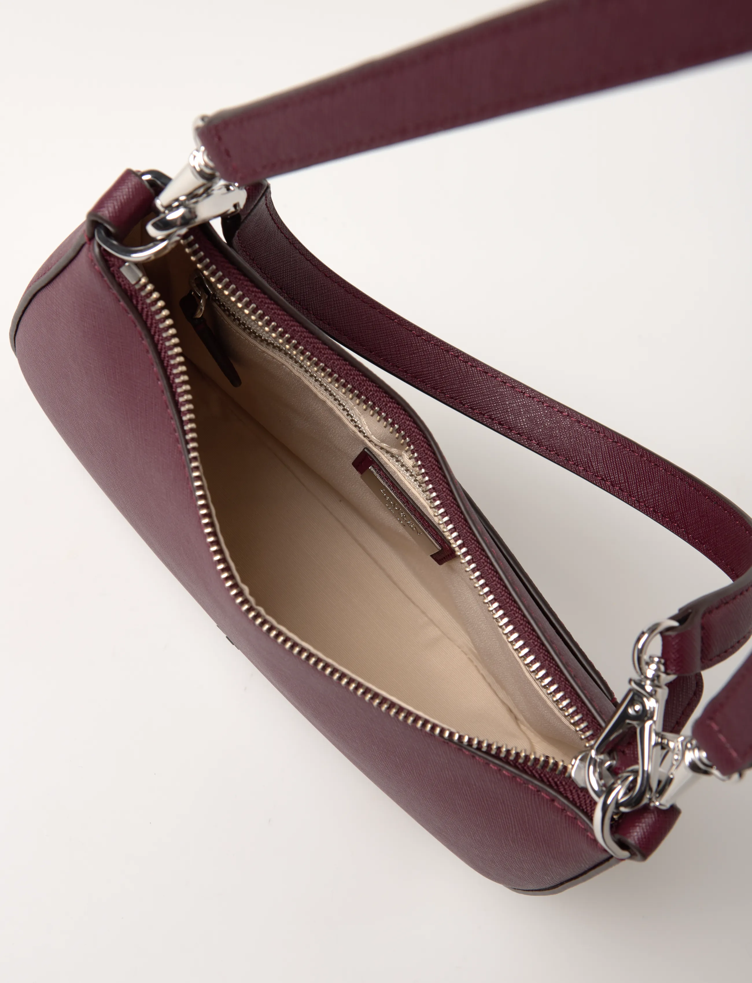 Lauren Ralph Lauren - Crosshatch Leather Medium Danni Bag - konfirmation - dark garnet - 4
