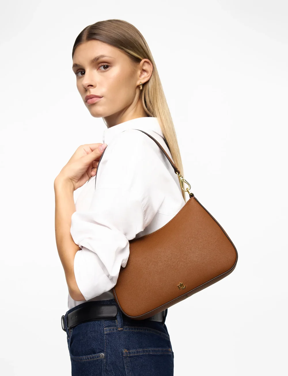 Lauren Ralph Lauren - Crosshatch Leather Medium Danni Bag - konfirmation - lauren tan - 0