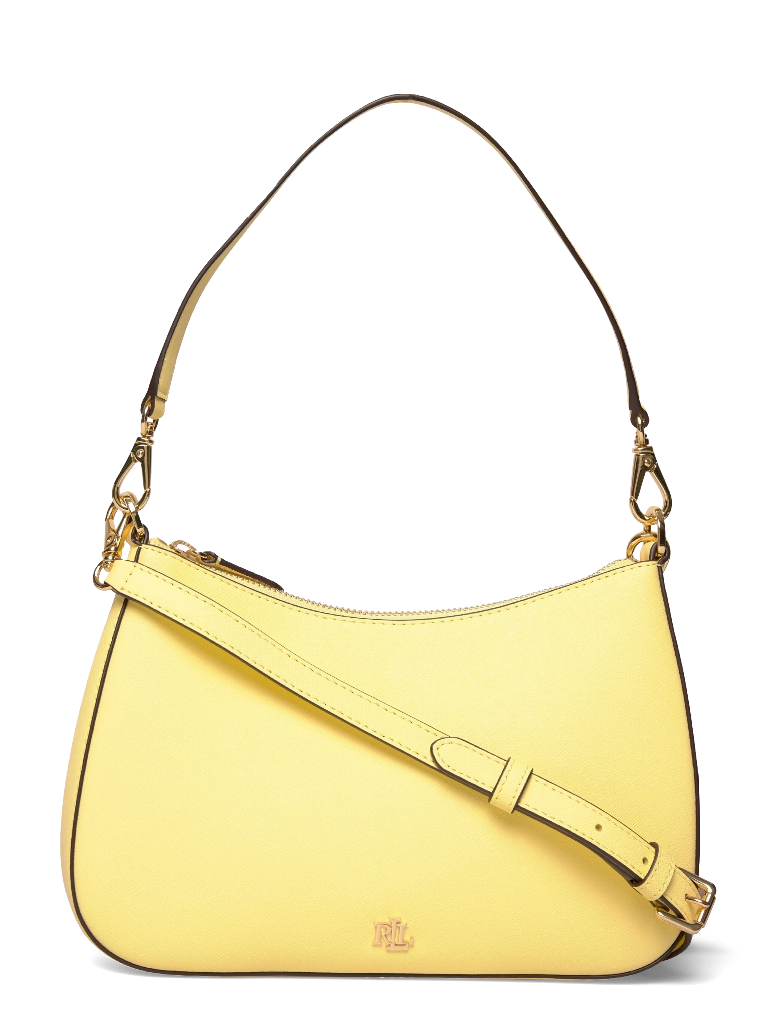 Lauren Ralph Lauren Crosshatch Leather Medium Danni Bag - Ralph Lauren - LEMON SORBET / yellow