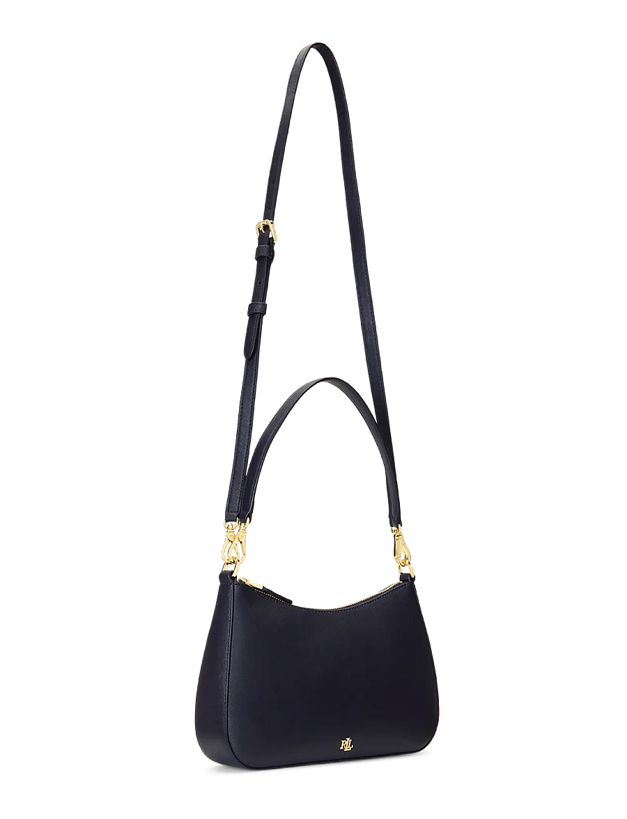Lauren Ralph Lauren - Crosshatch Leather Medium Danni Bag - konfirmationstøj - refined navy - 2