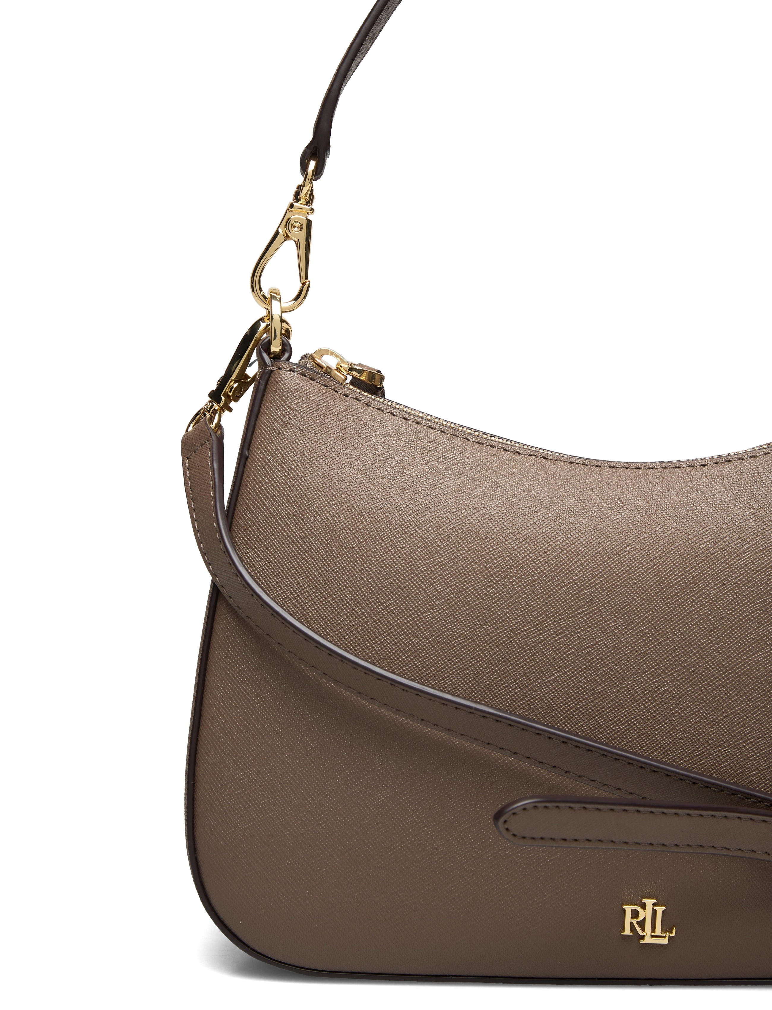 Lauren Ralph Lauren - Crosshatch Leather Medium Danni Bag - truffle - 3