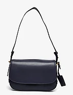 Leather Small Maddy Shoulder Bag - NAVY
