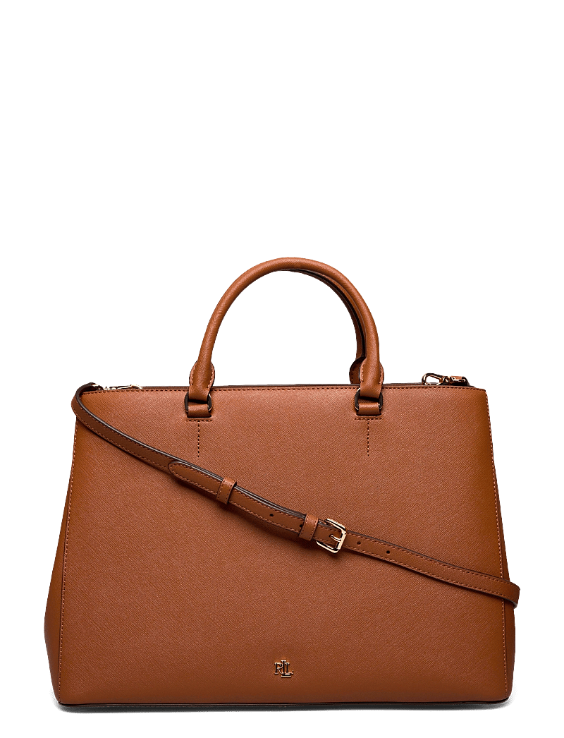 Lauren Ralph Lauren - Crosshatch Leather Large Hanna Satchel - speciella tillfällen - lauren tan - 0
