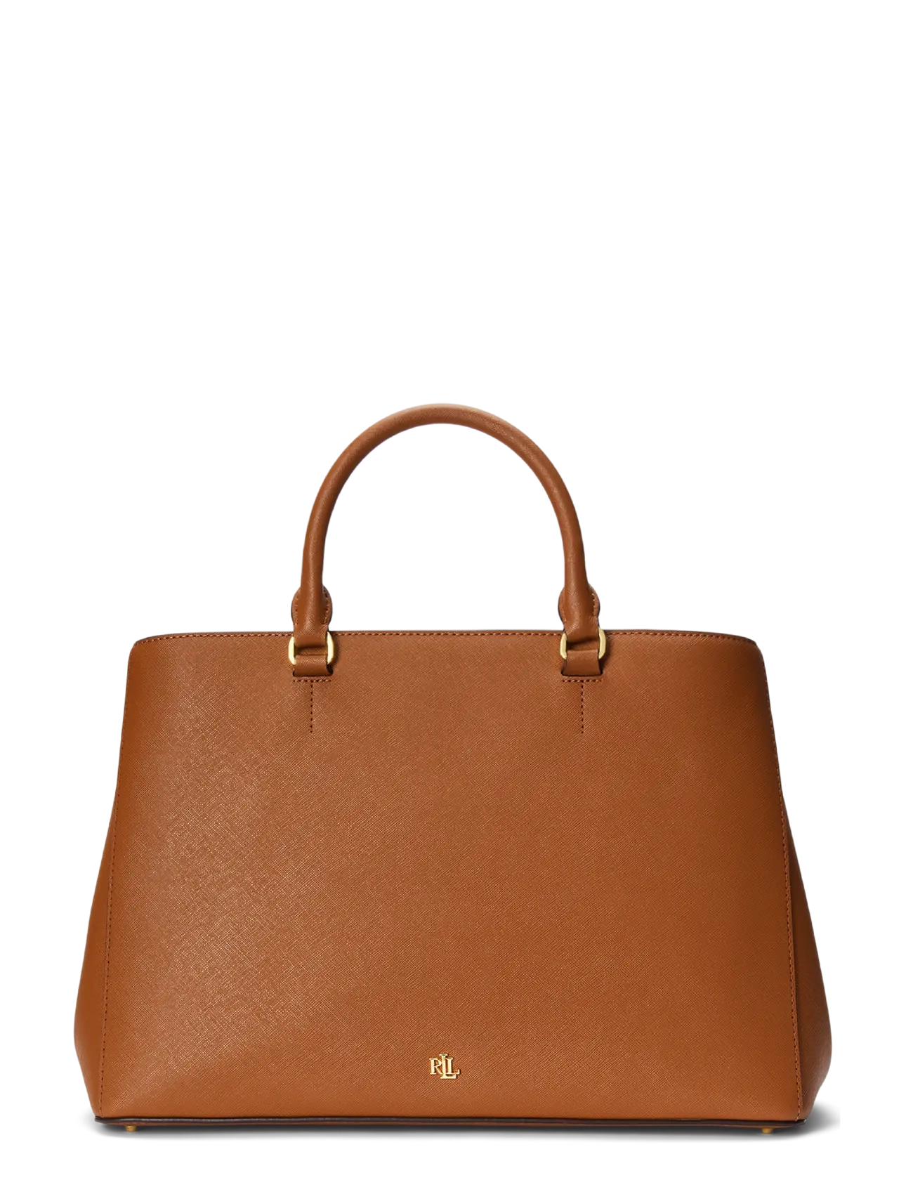Lauren Ralph Lauren Crosshatch Leather Large Hanna Satchel - Inspiration - LAUREN TAN / brown