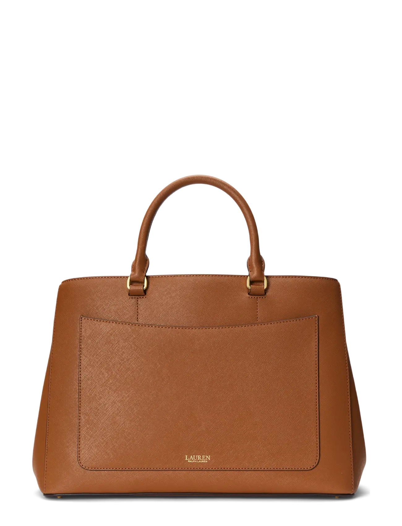 Lauren Ralph Lauren - Crosshatch Leather Large Hanna Satchel - hverdags stil - lauren tan - 1
