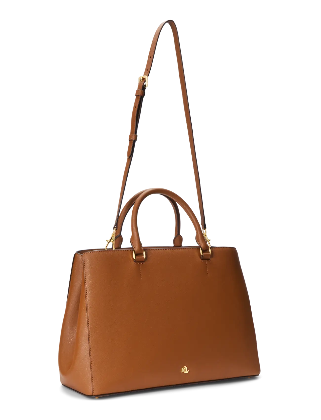 Lauren Ralph Lauren - Crosshatch Leather Large Hanna Satchel - hverdags stil - lauren tan - 2