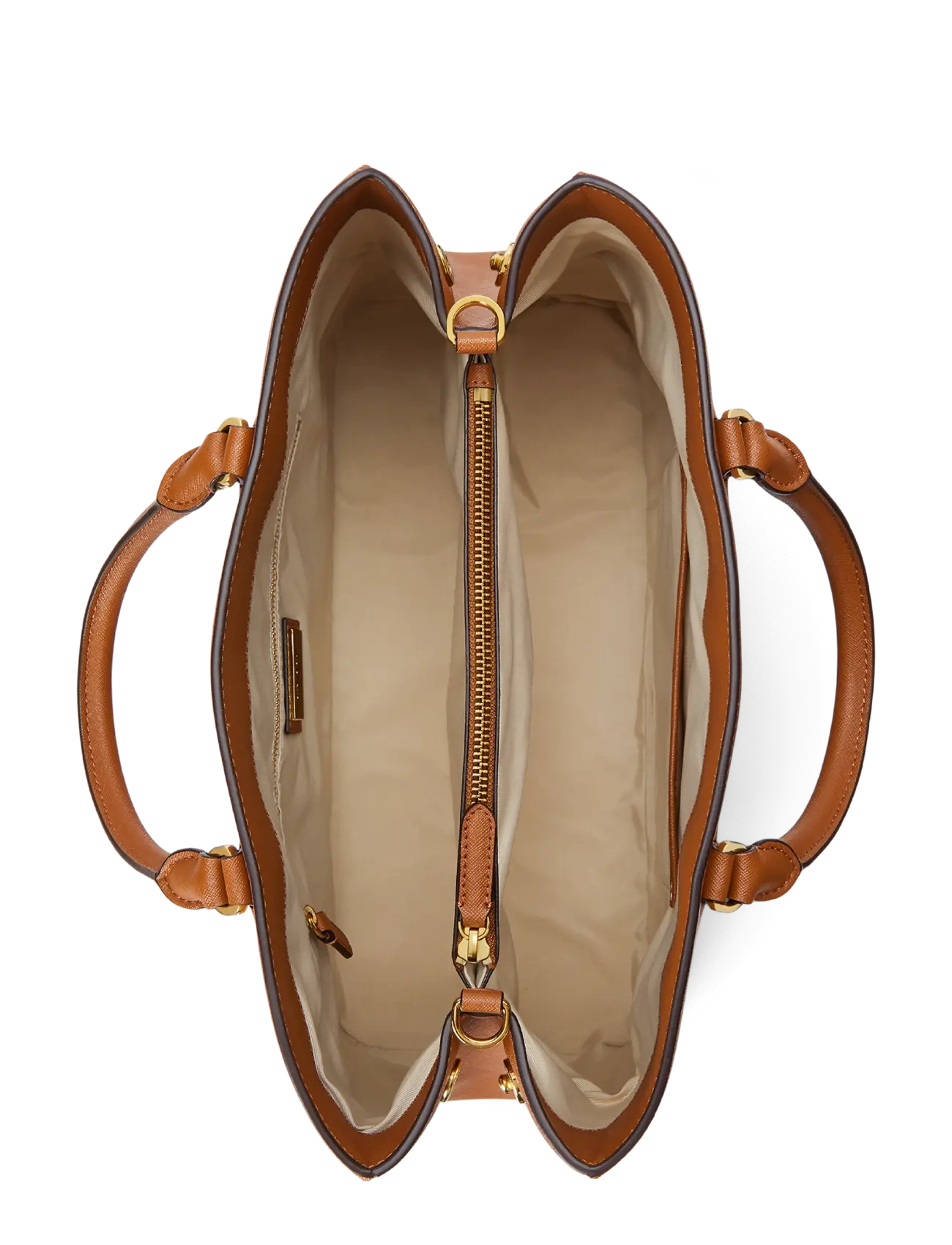 Lauren Ralph Lauren - Crosshatch Leather Large Hanna Satchel - hverdags stil - lauren tan - 3