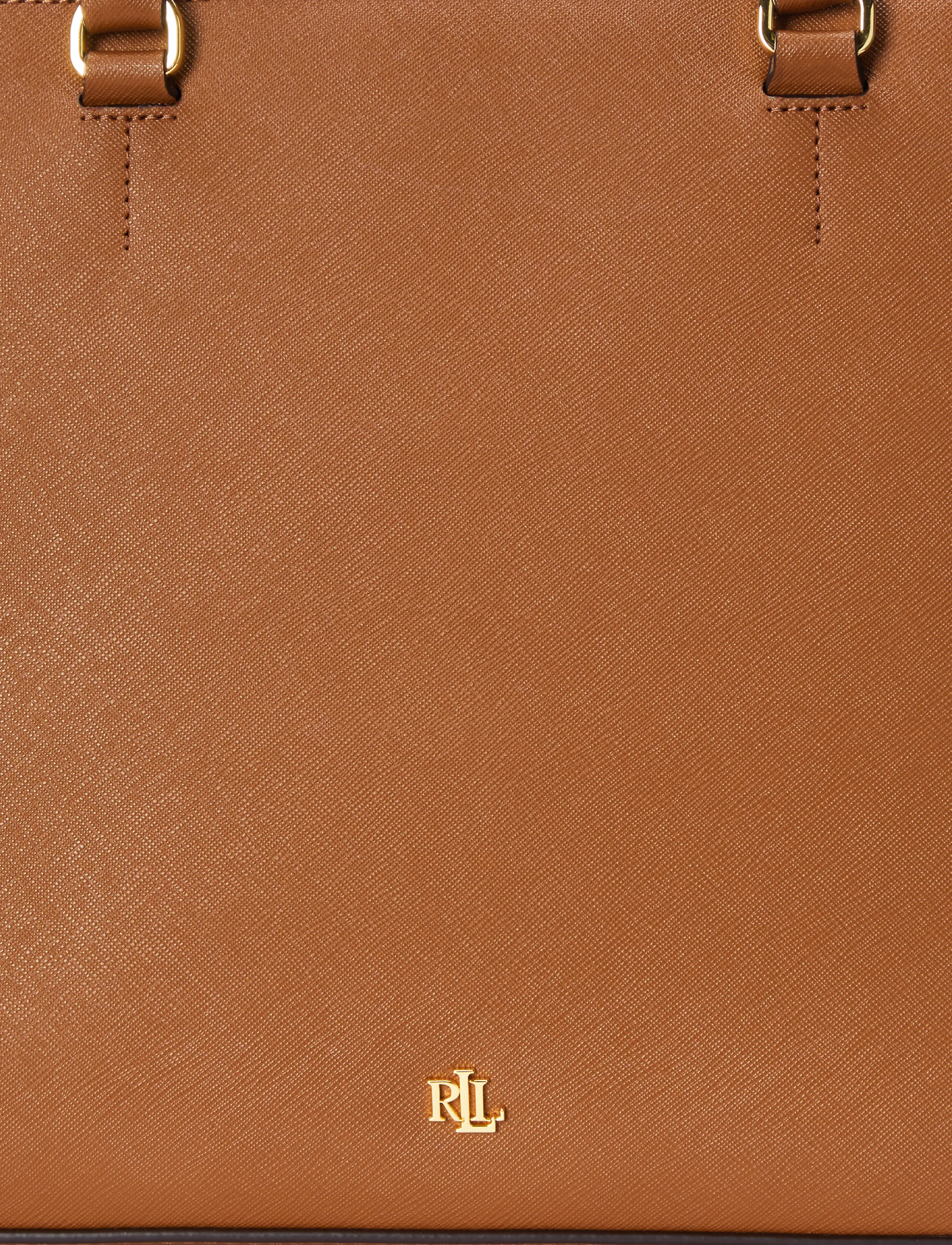 Lauren Ralph Lauren - Crosshatch Leather Large Hanna Satchel - hverdags stil - lauren tan - 5
