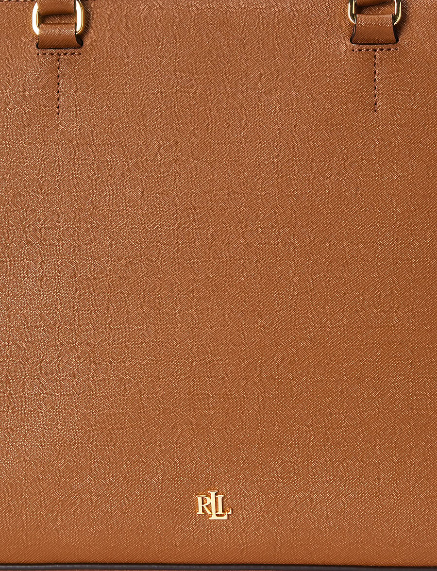 Lauren Ralph Lauren - Crosshatch Leather Large Hanna Satchel - hverdags stil - lauren tan - 5