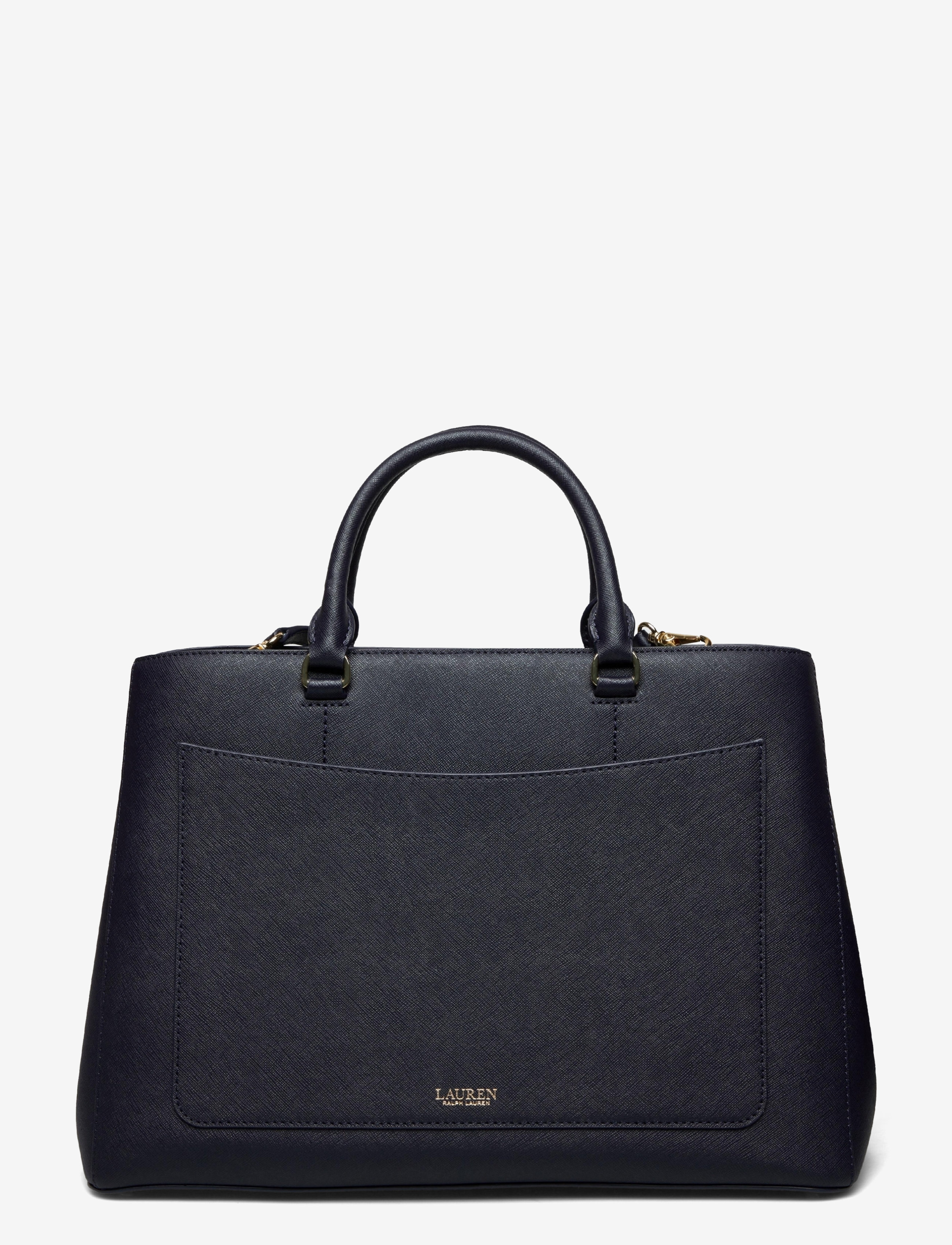 Lauren Ralph Lauren - Crosshatch Leather Large Hanna Satchel - navy - 1