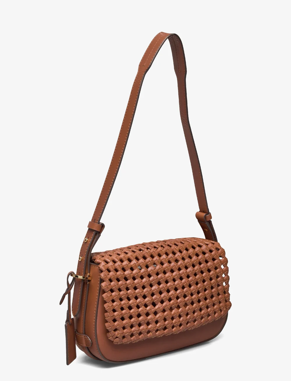 Lauren Ralph Lauren Woven Leather Small Maddy Shoulder Bag