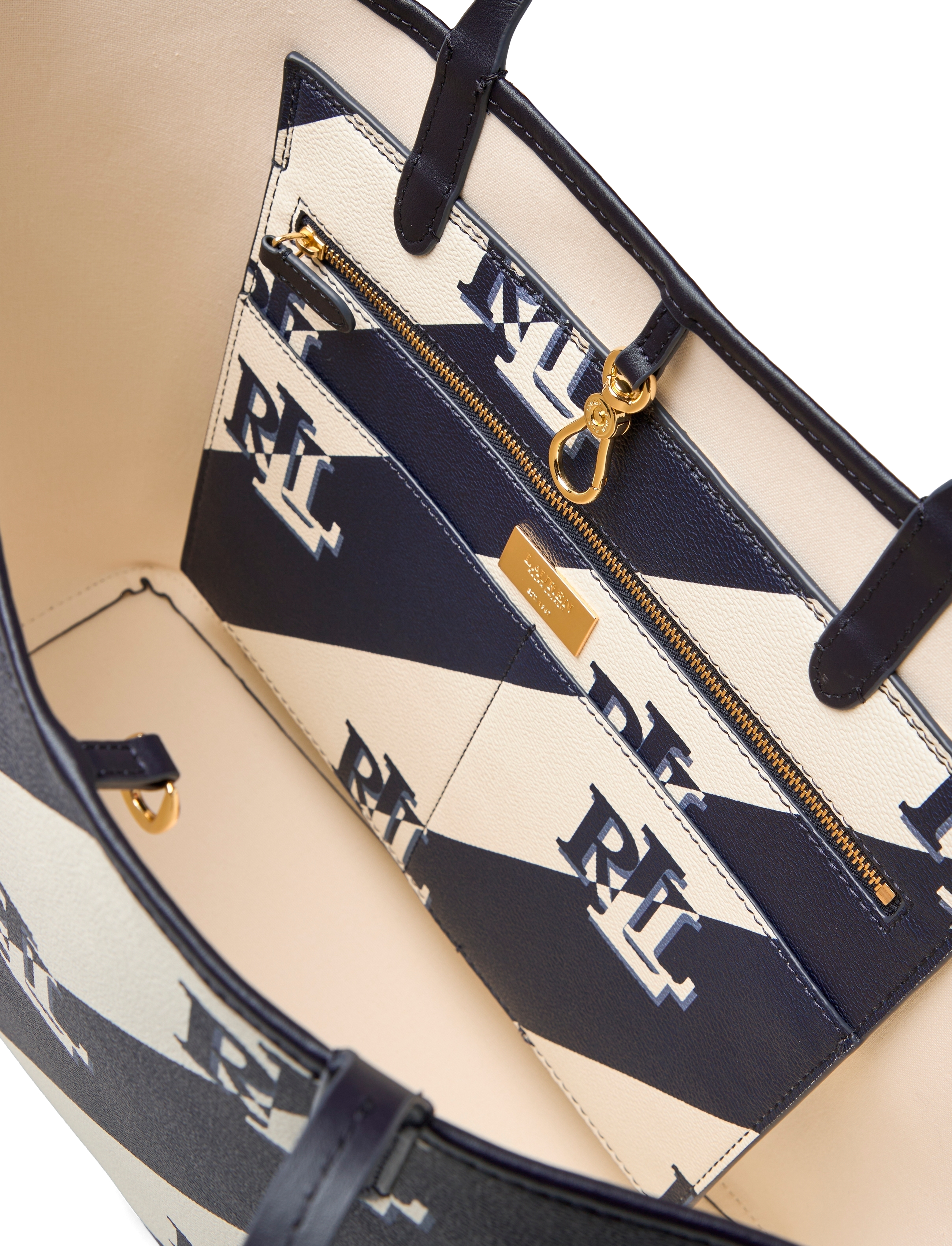 Lauren Ralph Lauren - Coated Canvas Large Collins Tote - navy - 3