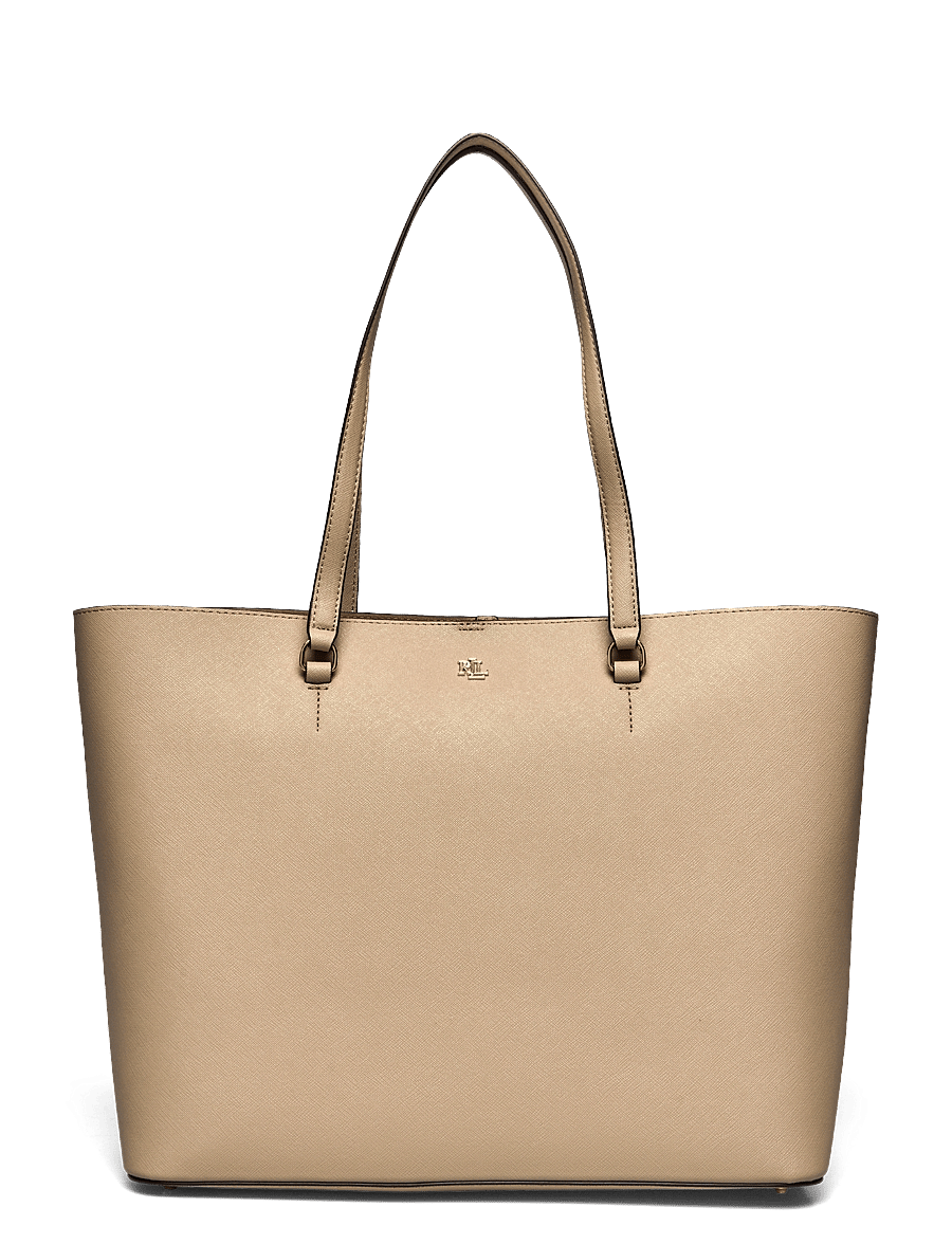 Lauren Ralph Lauren - Crosshatch Leather Large Karly Tote - sacs en toile - birch tan - 0