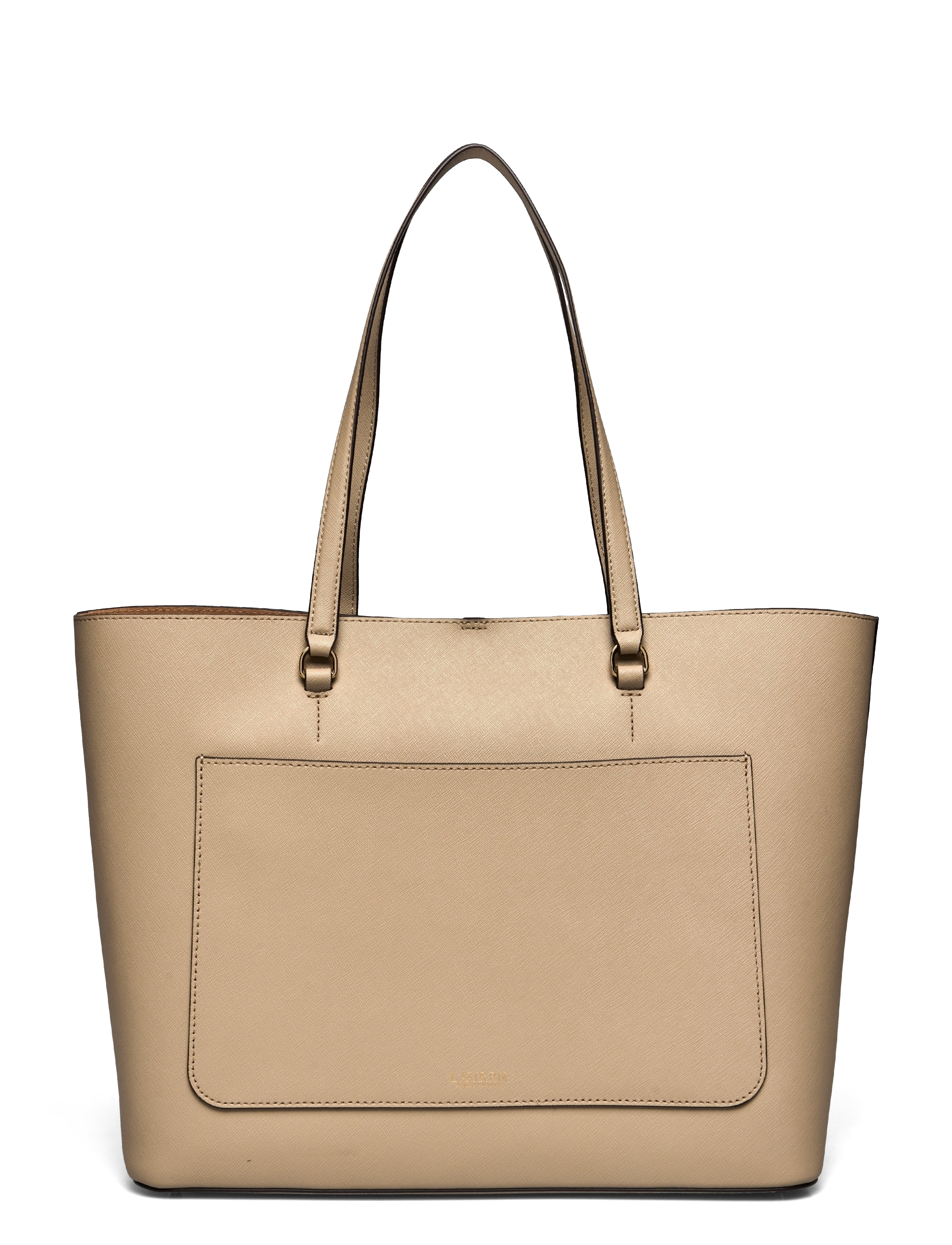 Lauren Ralph Lauren - Crosshatch Leather Large Karly Tote - sacs en toile - birch tan - 1