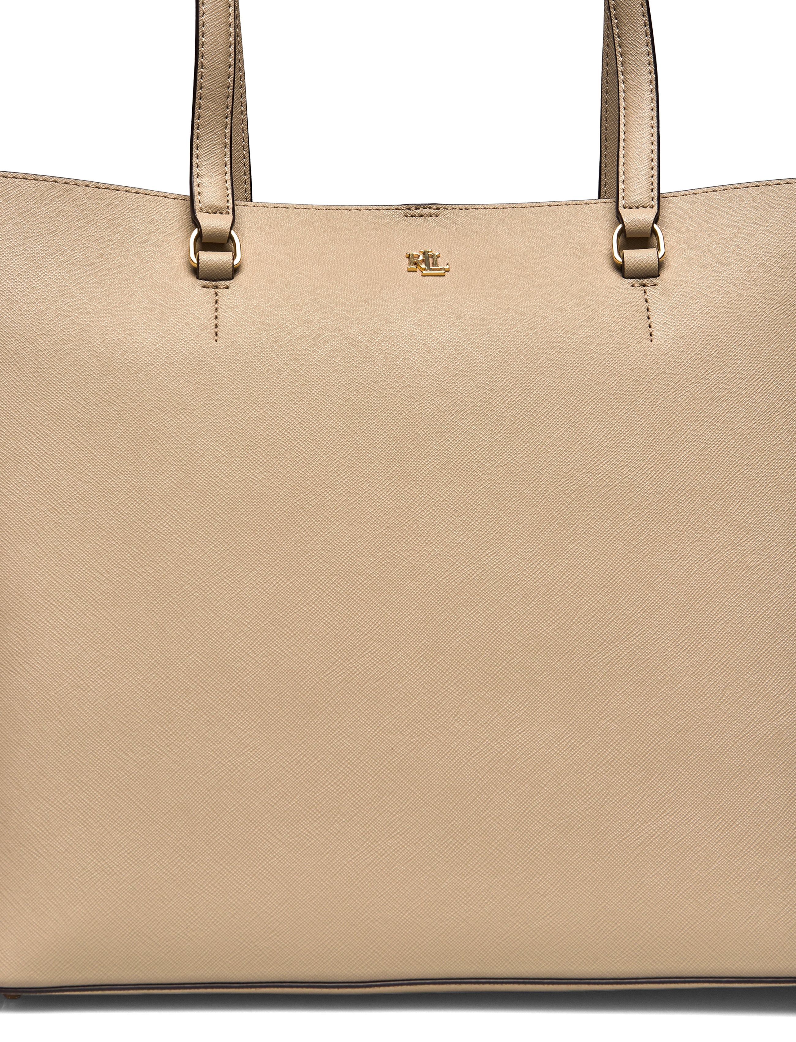 Lauren Ralph Lauren - Crosshatch Leather Large Karly Tote - sacs en toile - birch tan - 3
